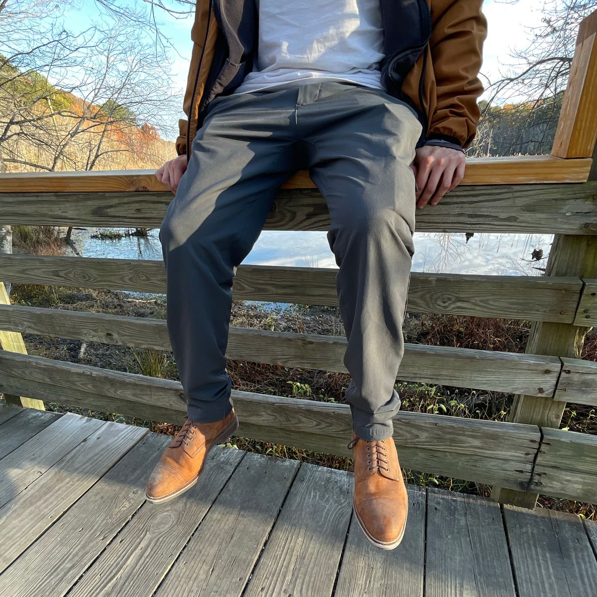 Photo by WalkingToMyWedding on November 11, 2023 of the Meermin Jumper Boot in Tobacco Waxy Shell Cordovan.