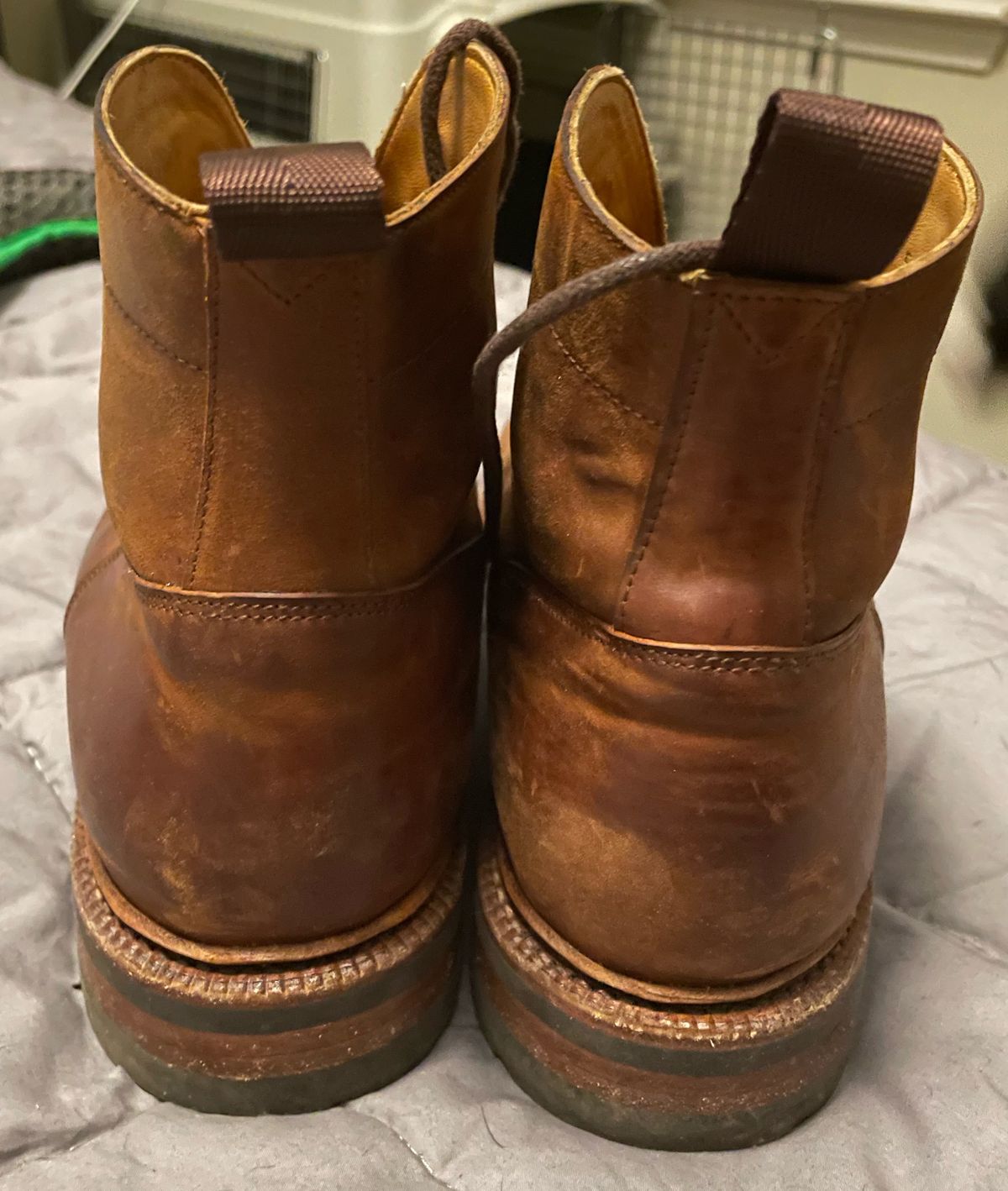 Photo by WalkingToMyWedding on January 6, 2024 of the Meermin Jumper Boot in Tobacco Waxy Shell Cordovan.