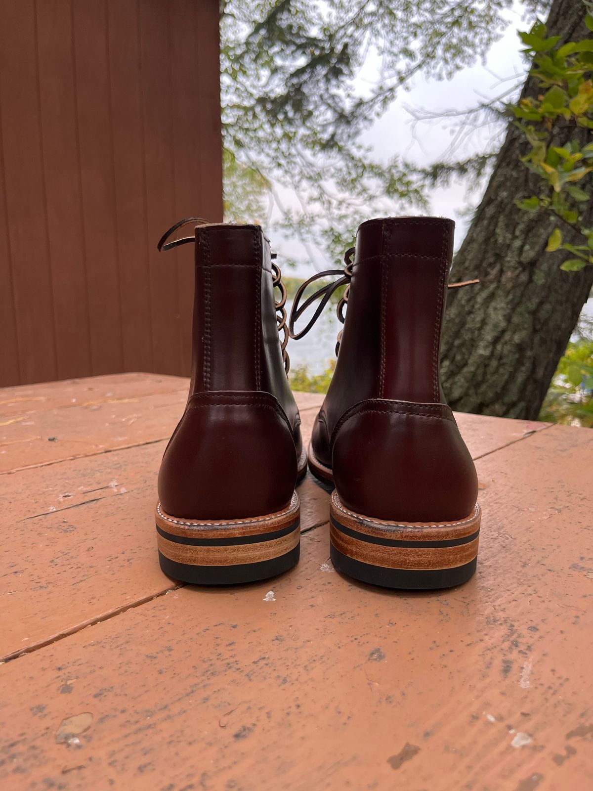 Photo by BigDogSaysBark on October 3, 2022 of the Oak Street Bootmakers Trench Boot in Horween Color 8 Chromexcel.