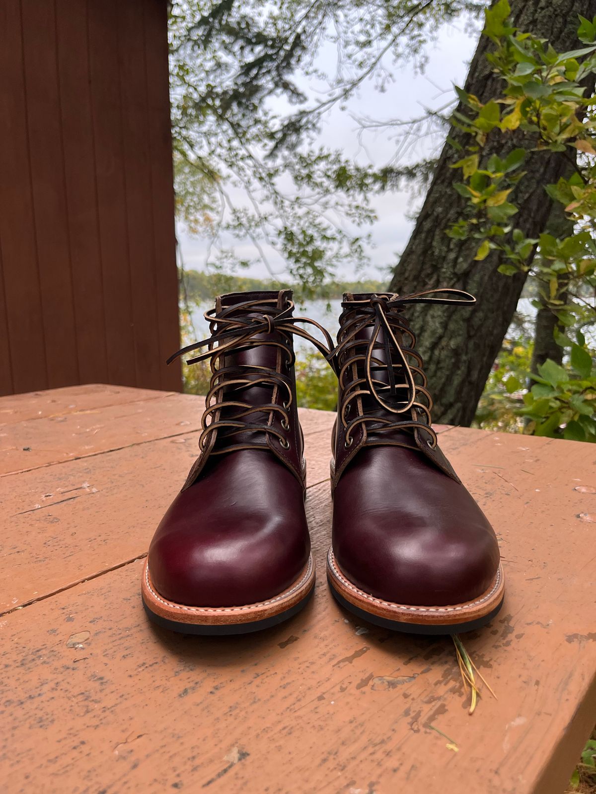 Photo by BigDogSaysBark on October 3, 2022 of the Oak Street Bootmakers Trench Boot in Horween Color 8 Chromexcel.