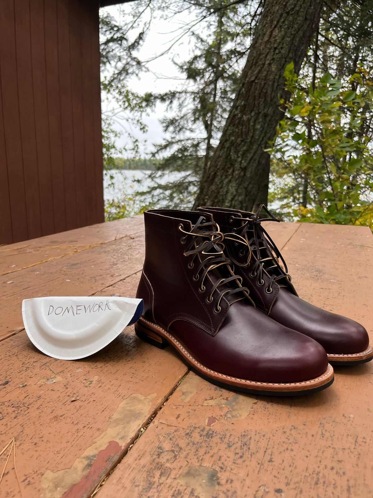 Photo by BigDogSaysBark on October 3, 2022 of the Oak Street Bootmakers Trench Boot in Horween Color 8 Chromexcel.