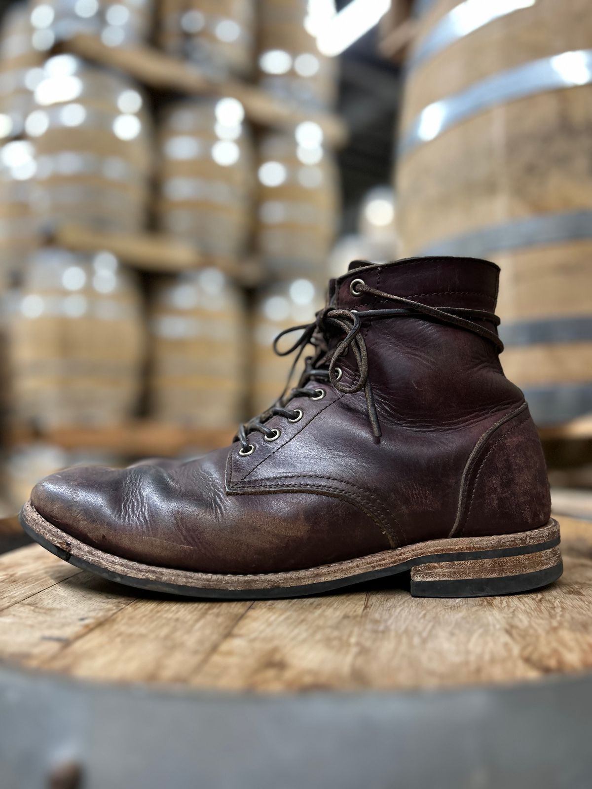 Photo by BigDogSaysBark on April 6, 2023 of the Oak Street Bootmakers Trench Boot in Horween Color 8 Chromexcel.