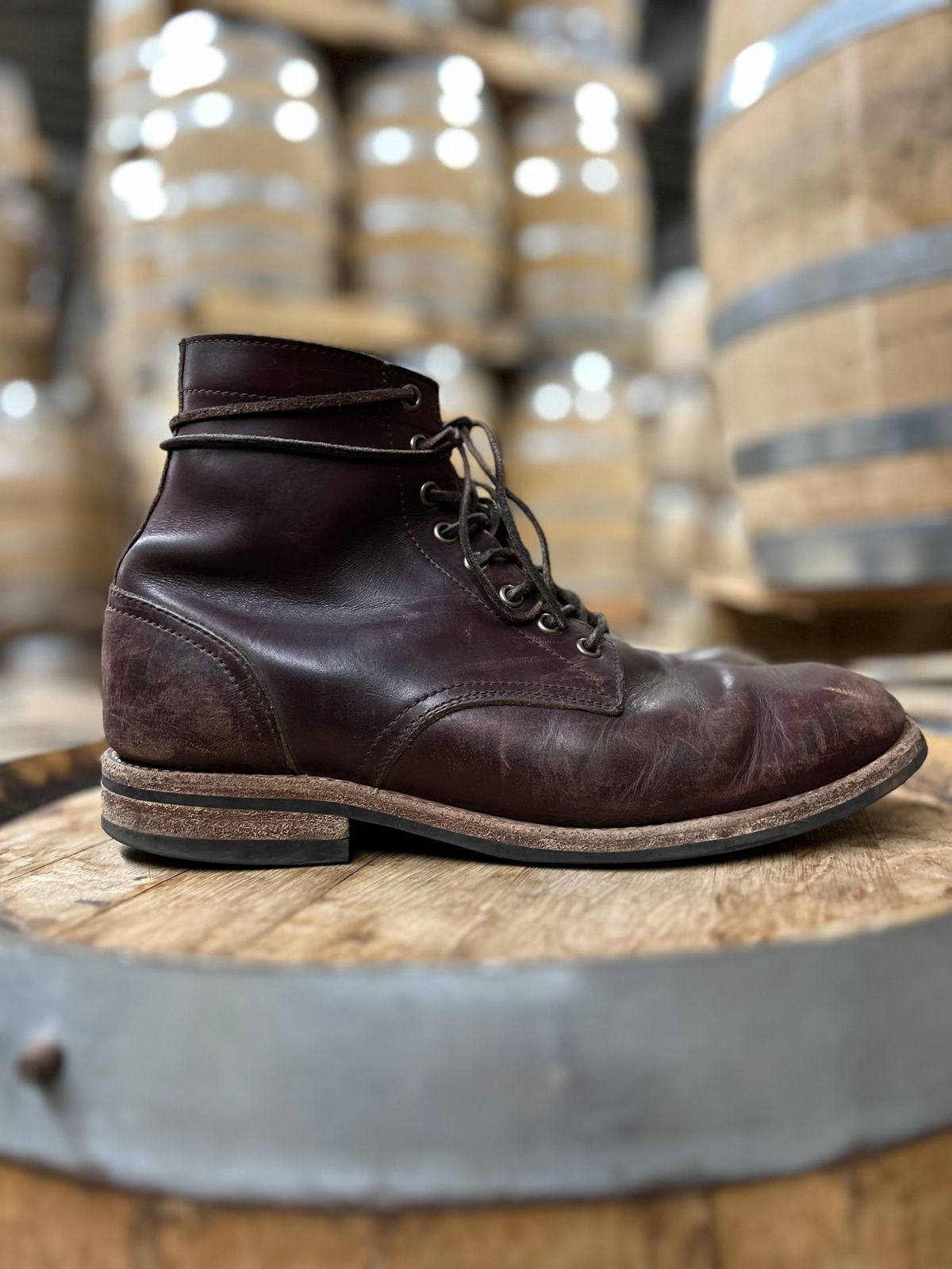 Photo by BigDogSaysBark on April 6, 2023 of the Oak Street Bootmakers Trench Boot in Horween Color 8 Chromexcel.