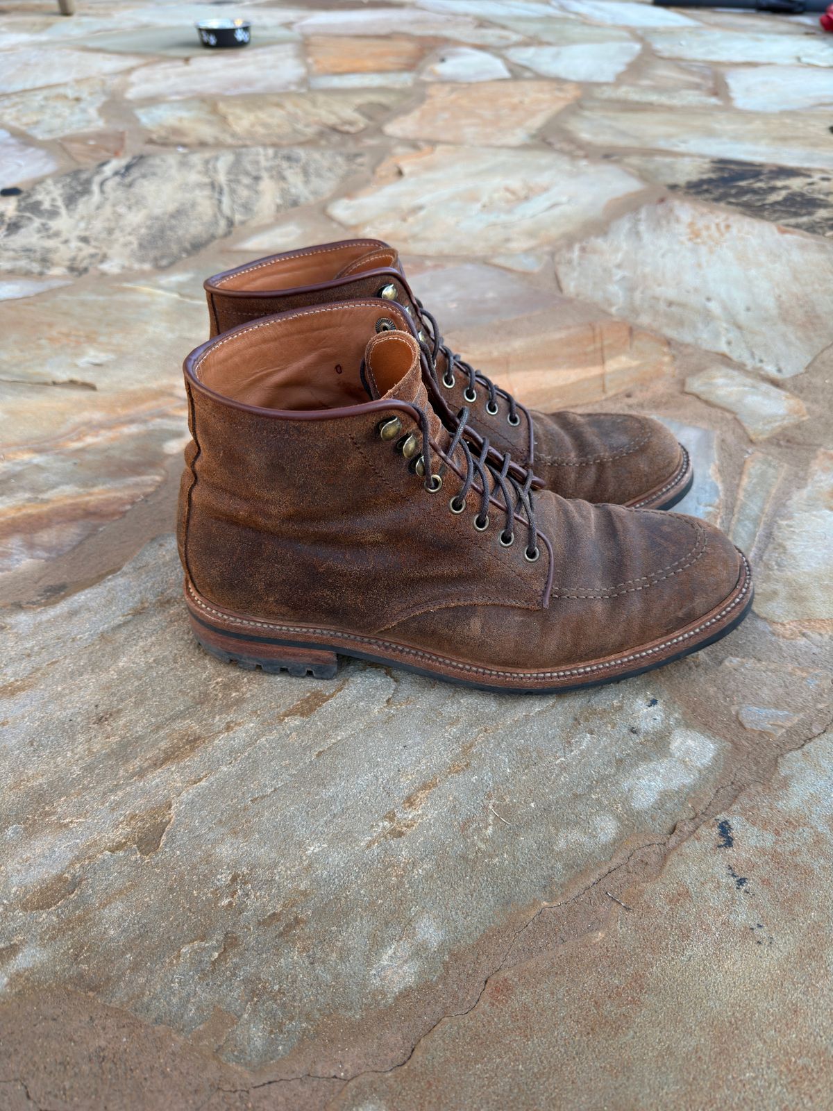 Photo by Aggie_eng on December 2, 2022 of the Parkhurst The Niagara in C.F. Stead Wheatbuck Waxy Commander Suede.