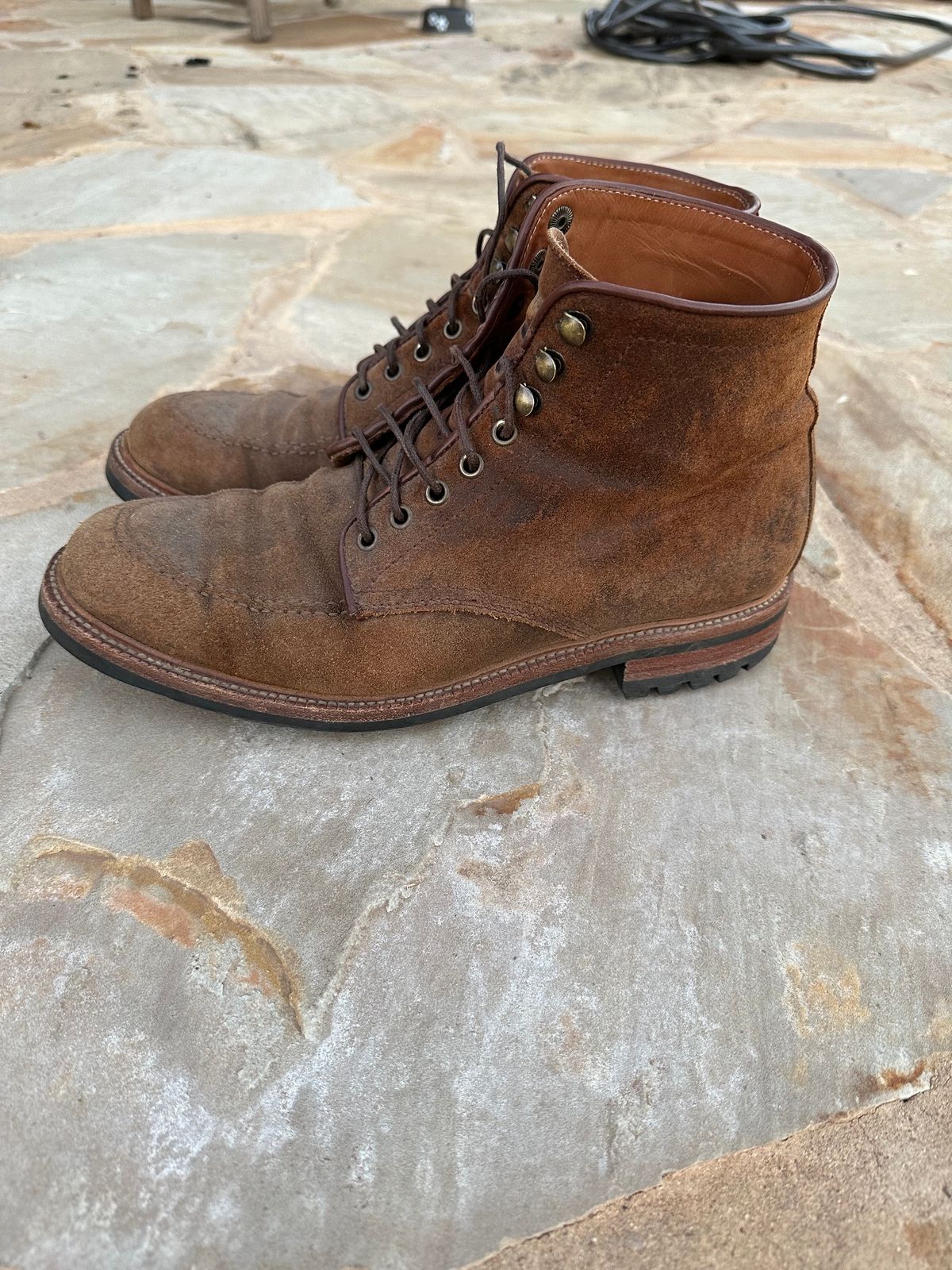 Photo by Aggie_eng on March 6, 2023 of the Parkhurst The Niagara in C.F. Stead Wheatbuck Waxy Commander Suede.