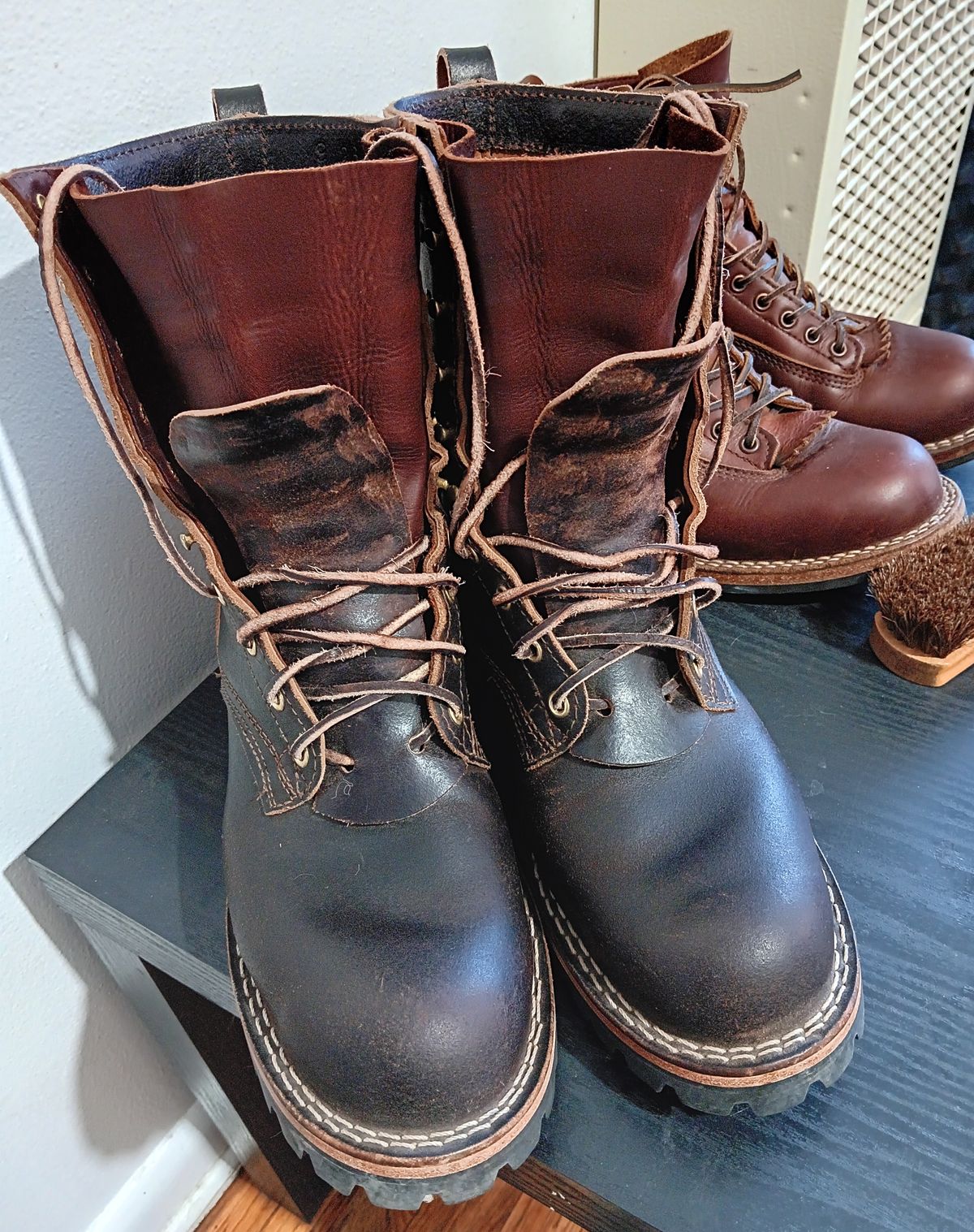 Photo by BobberD on September 24, 2023 of the Nicks Overlander in Horween Brown Waxed Flesh.