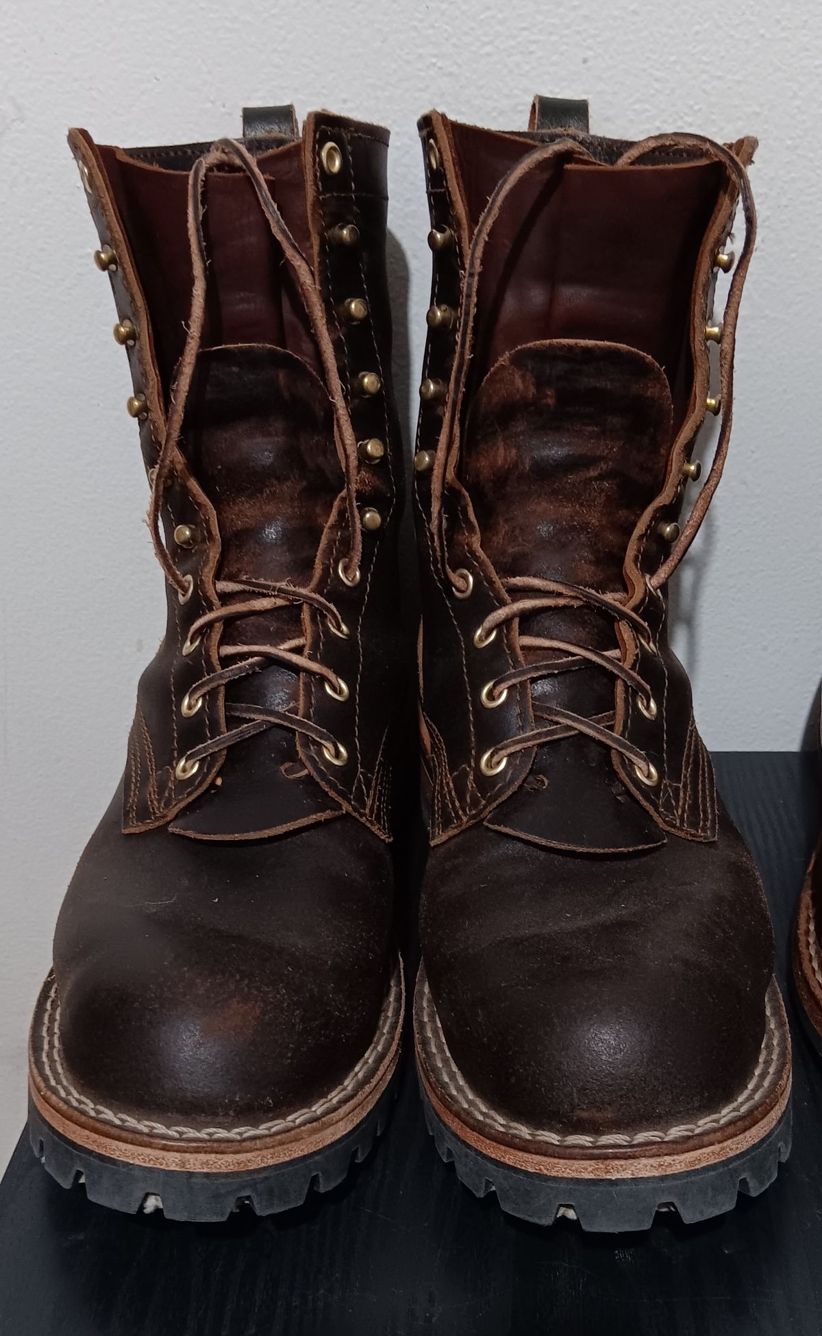 Photo by BobberD on September 27, 2023 of the Nicks Overlander in Horween Brown Waxed Flesh.