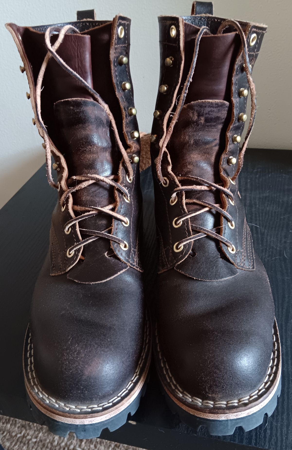 Photo by BobberD on September 28, 2023 of the Nicks Overlander in Horween Brown Waxed Flesh.