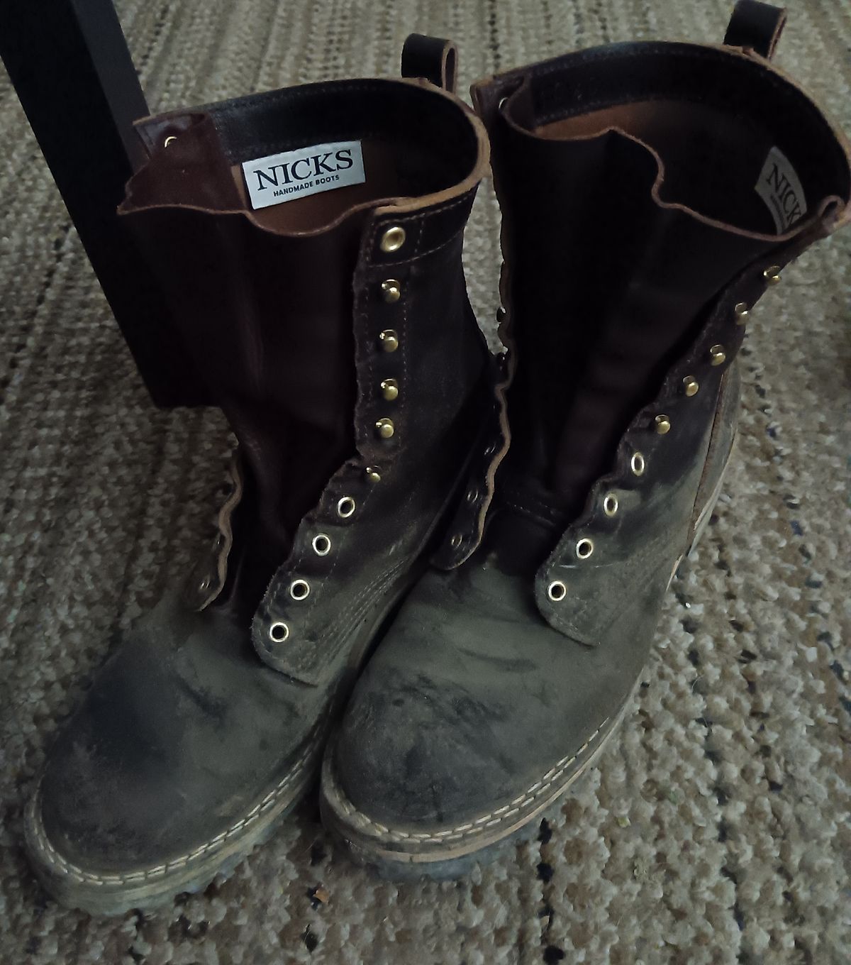 Photo by BobberD on October 14, 2023 of the Nicks Overlander in Horween Brown Waxed Flesh.