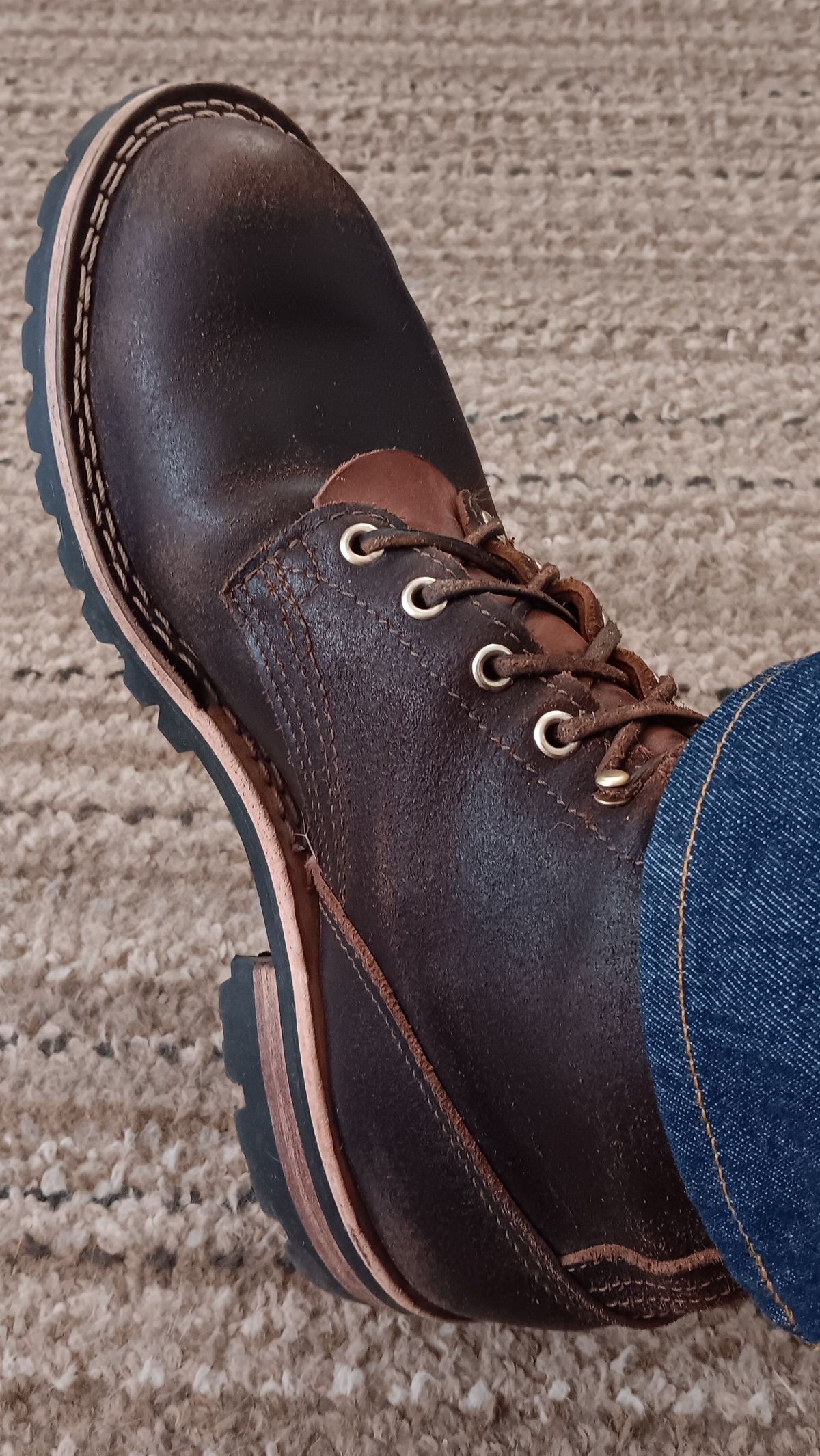 Photo by BobberD on November 7, 2023 of the Nicks Overlander in Horween Brown Waxed Flesh.