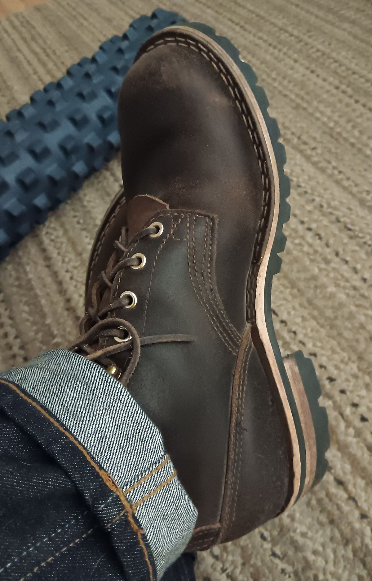Photo by BobberD on November 16, 2023 of the Nicks Overlander in Horween Brown Waxed Flesh.