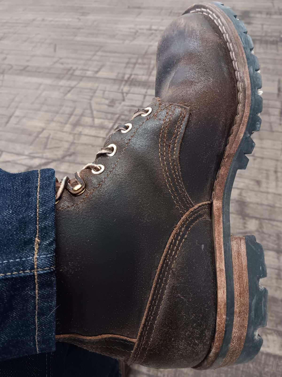 Photo by BobberD on February 7, 2024 of the Nicks Overlander in Horween Brown Waxed Flesh.