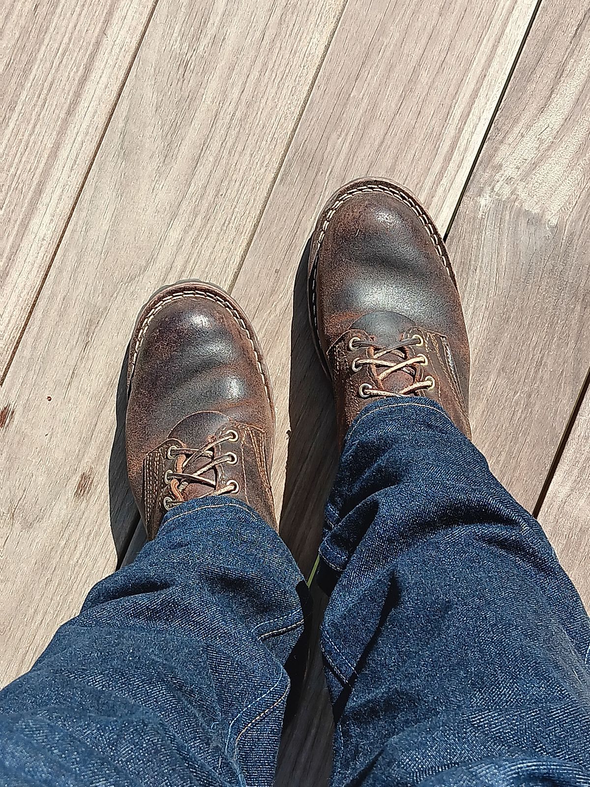Photo by BobberD on March 23, 2024 of the Nicks Overlander in Horween Brown Waxed Flesh.