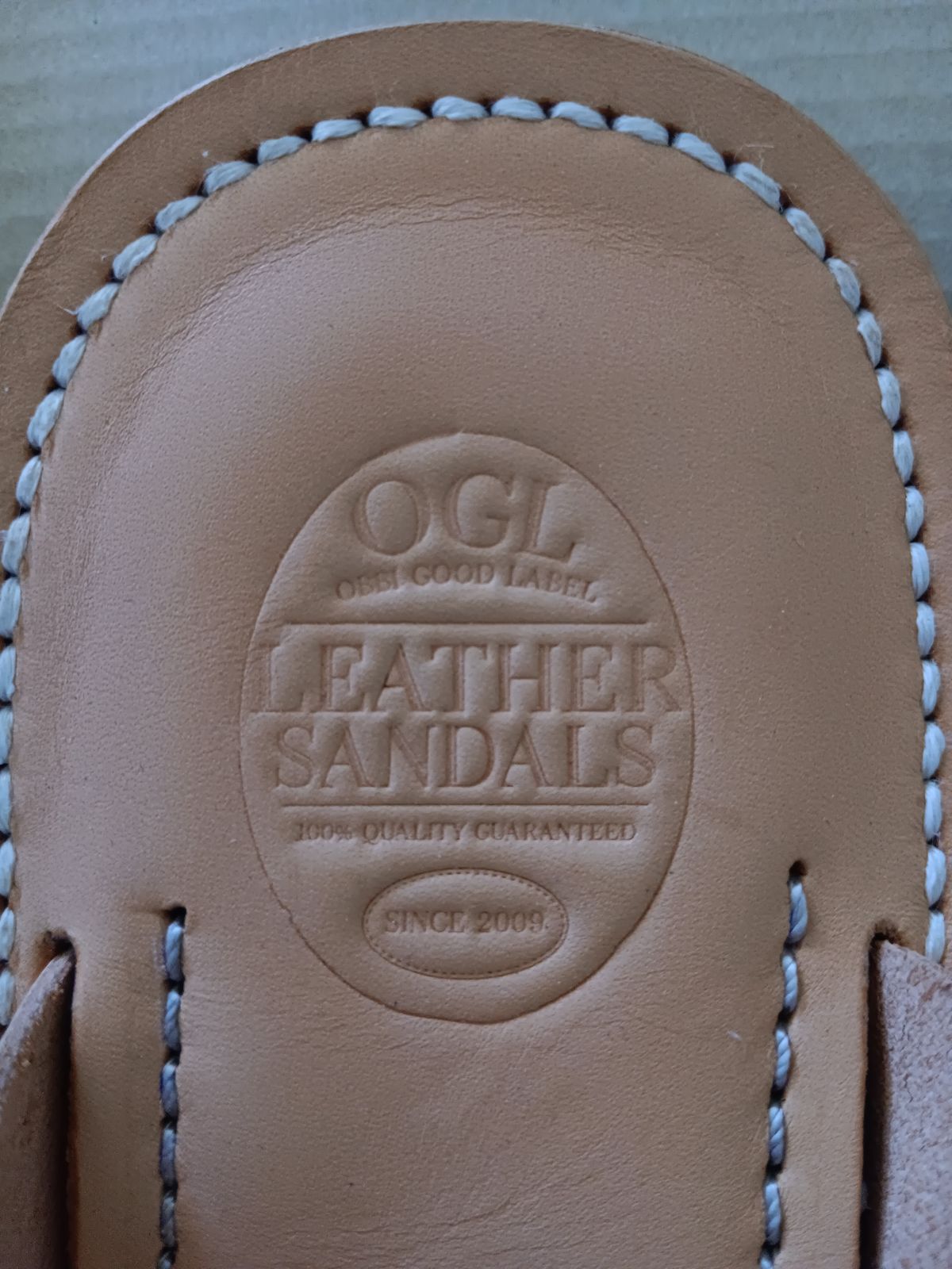 Photo by BobberD on October 19, 2023 of the Obbi Good Label OBLxDr.Sole Leather Thong Sandal in Veg Tan Natural.