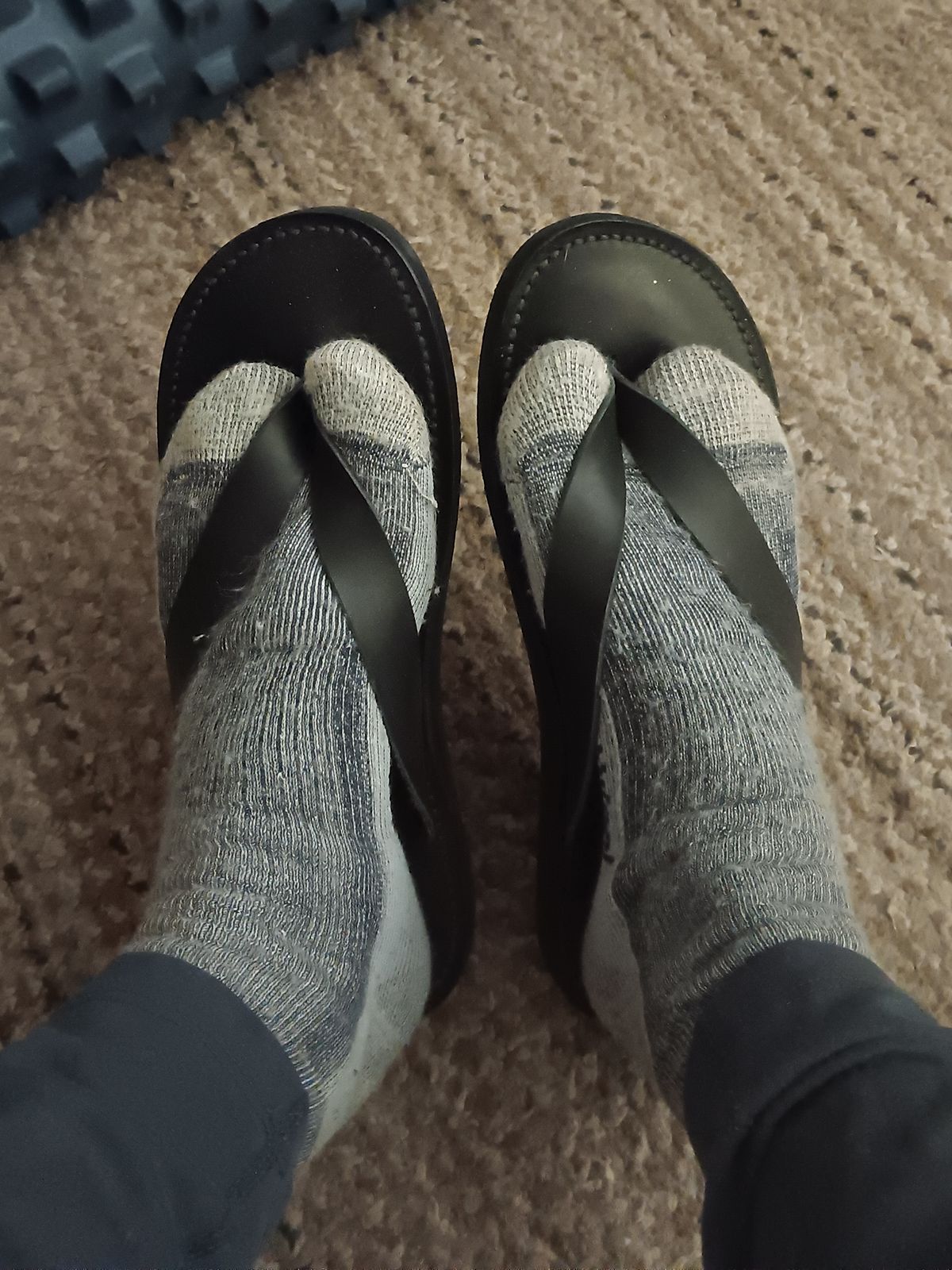 Photo by BobberD on December 9, 2023 of the Obbi Good Label OBLxDr.Sole Leather Thong Sandal in Veg Tan Natural.