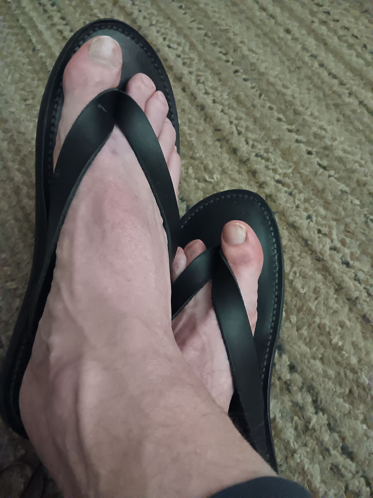 Photo by BobberD on January 26, 2024 of the Obbi Good Label OBLxDr.Sole Leather Thong Sandal in Veg Tan Natural.