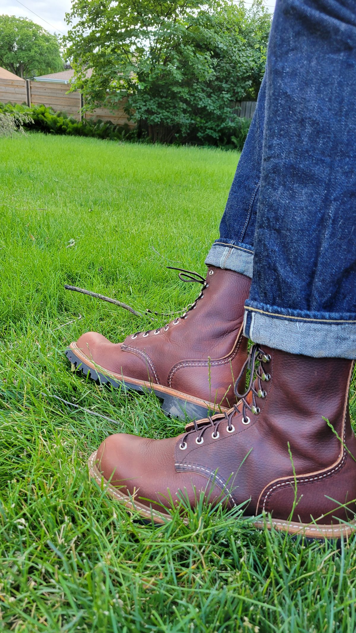 Photo by chicagosouthloop on June 16, 2026 of the Red Wing Logger in S.B. Foot Briar Oil Slick.