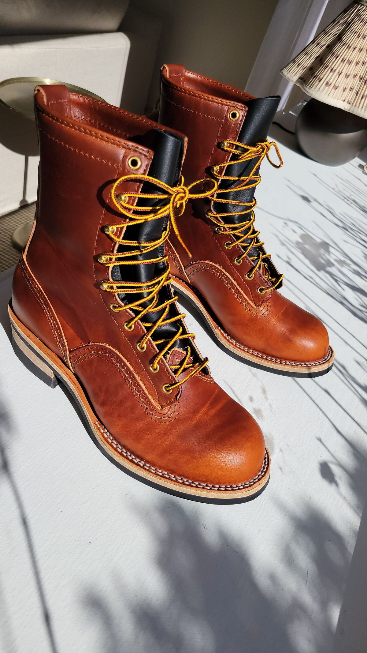 Photo by chicagosouthloop on March 28, 2026 of the Wesco Jobmaster in Wickett & Craig Tan Oiled Latigo.