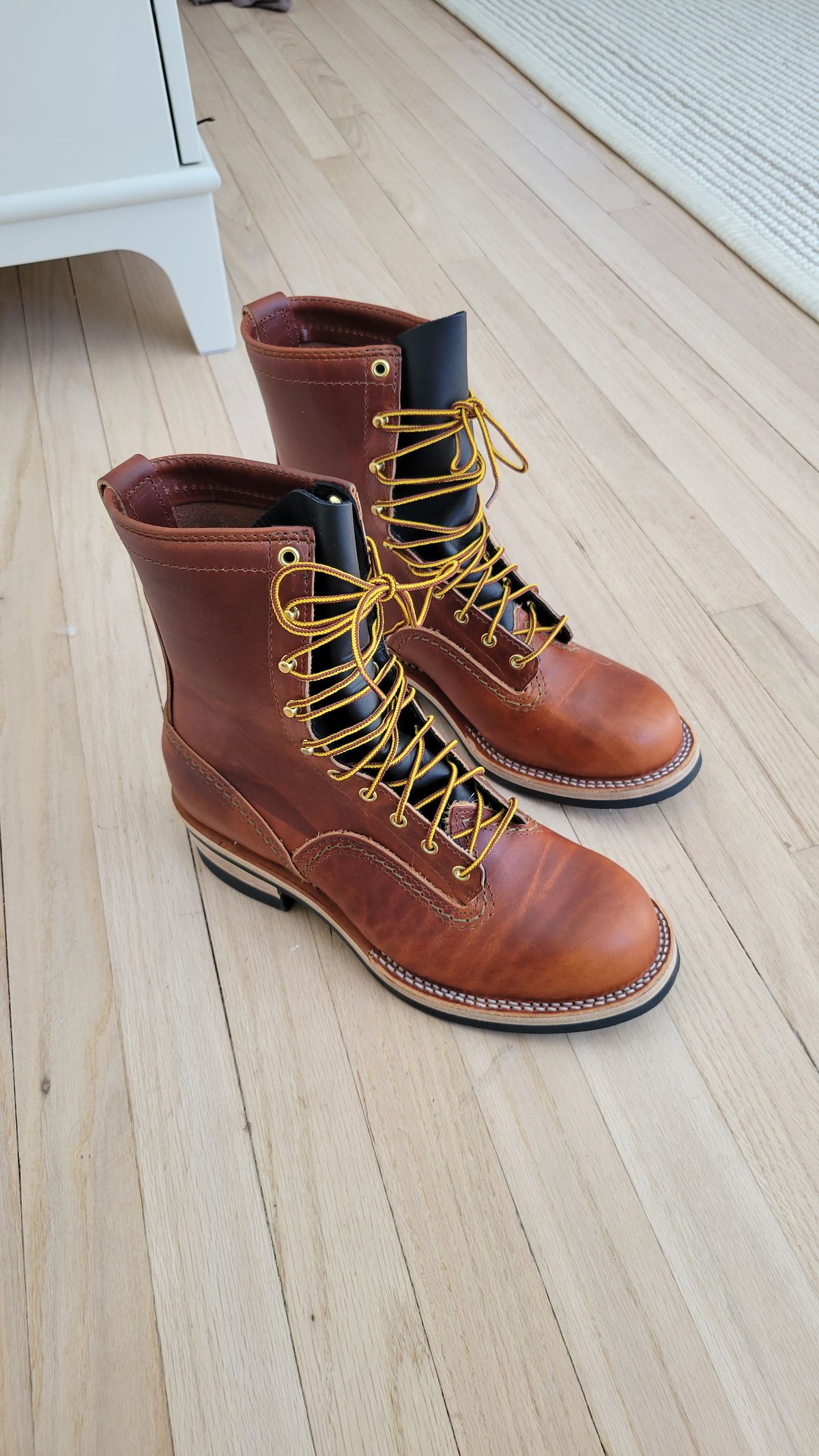 Photo by chicagosouthloop on March 28, 2026 of the Wesco Jobmaster in Wickett & Craig Tan Oiled Latigo.