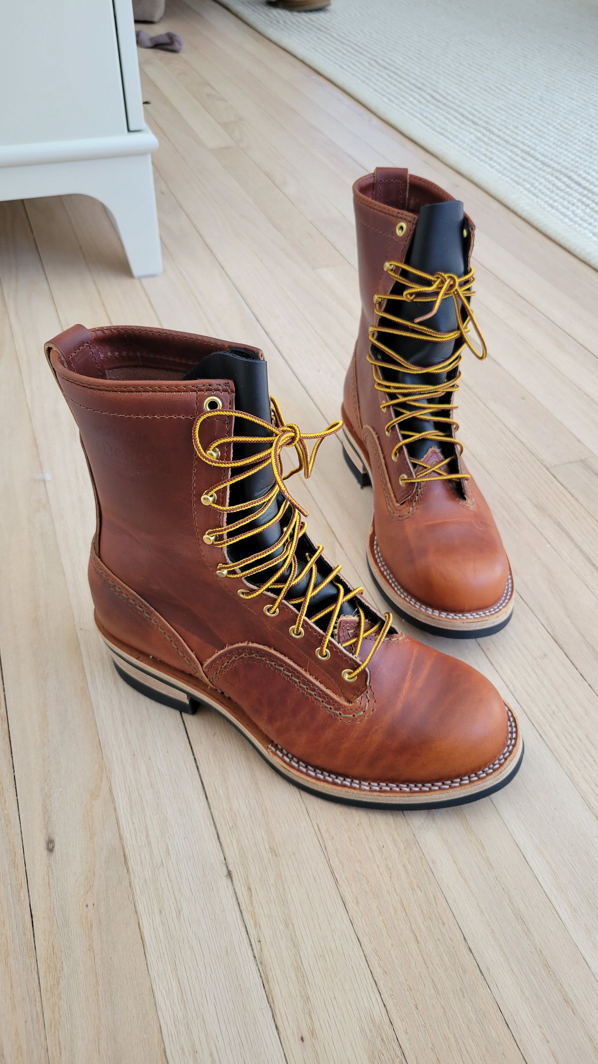 Photo by chicagosouthloop on March 28, 2026 of the Wesco Jobmaster in Wickett & Craig Tan Oiled Latigo.