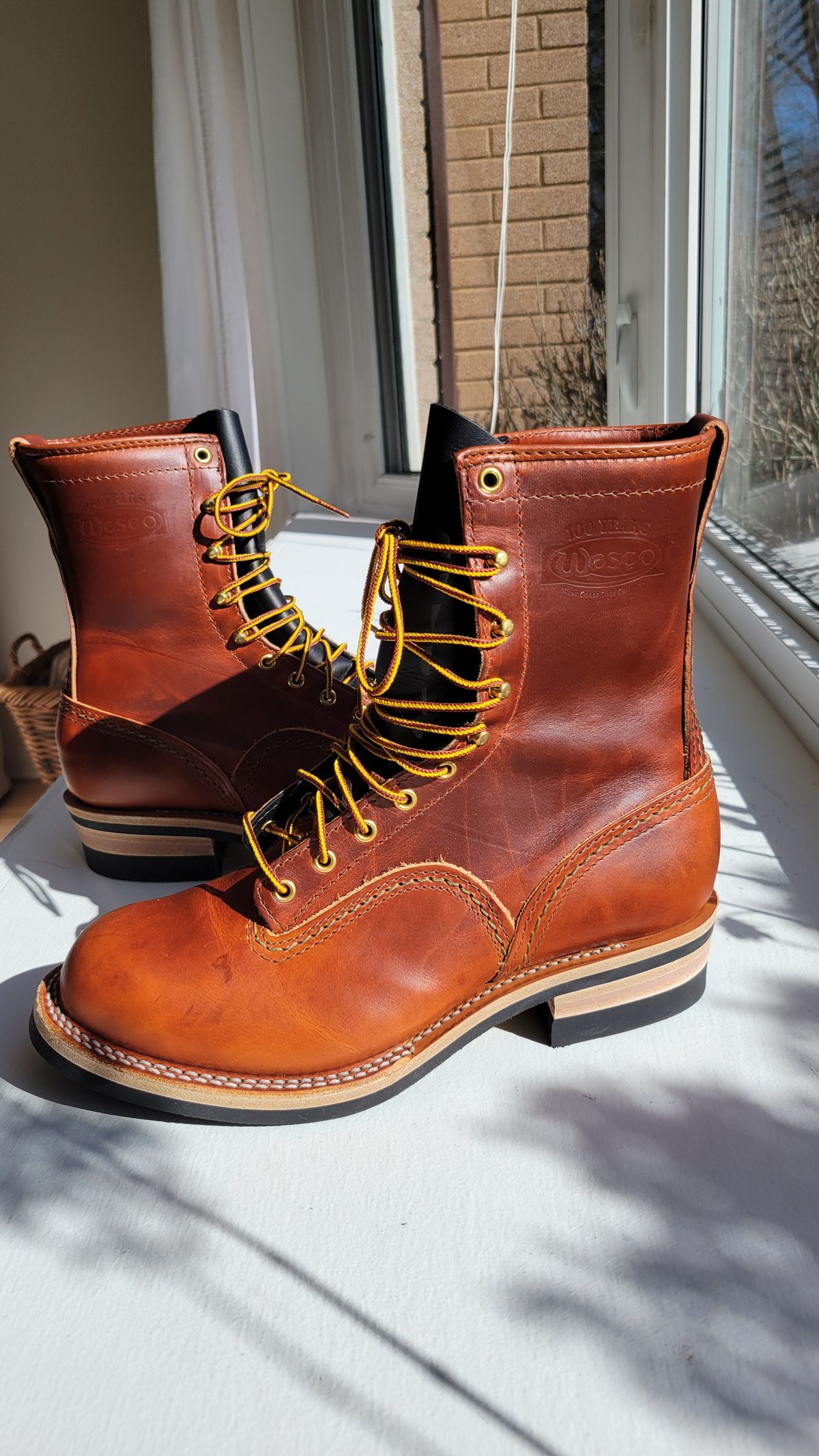 Photo by chicagosouthloop on March 28, 2026 of the Wesco Jobmaster in Wickett & Craig Tan Oiled Latigo.