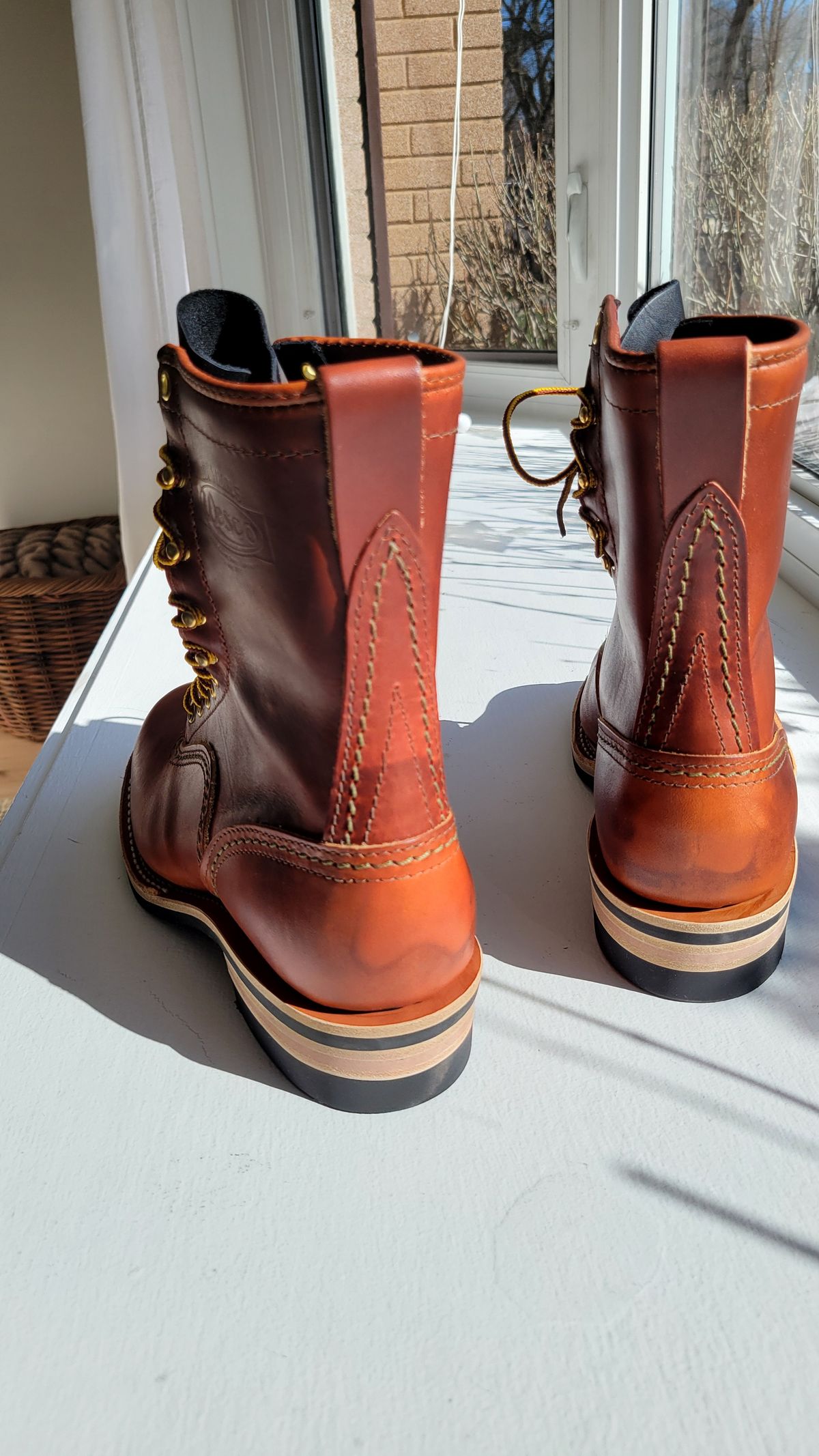 Photo by chicagosouthloop on March 28, 2026 of the Wesco Jobmaster in Wickett & Craig Tan Oiled Latigo.