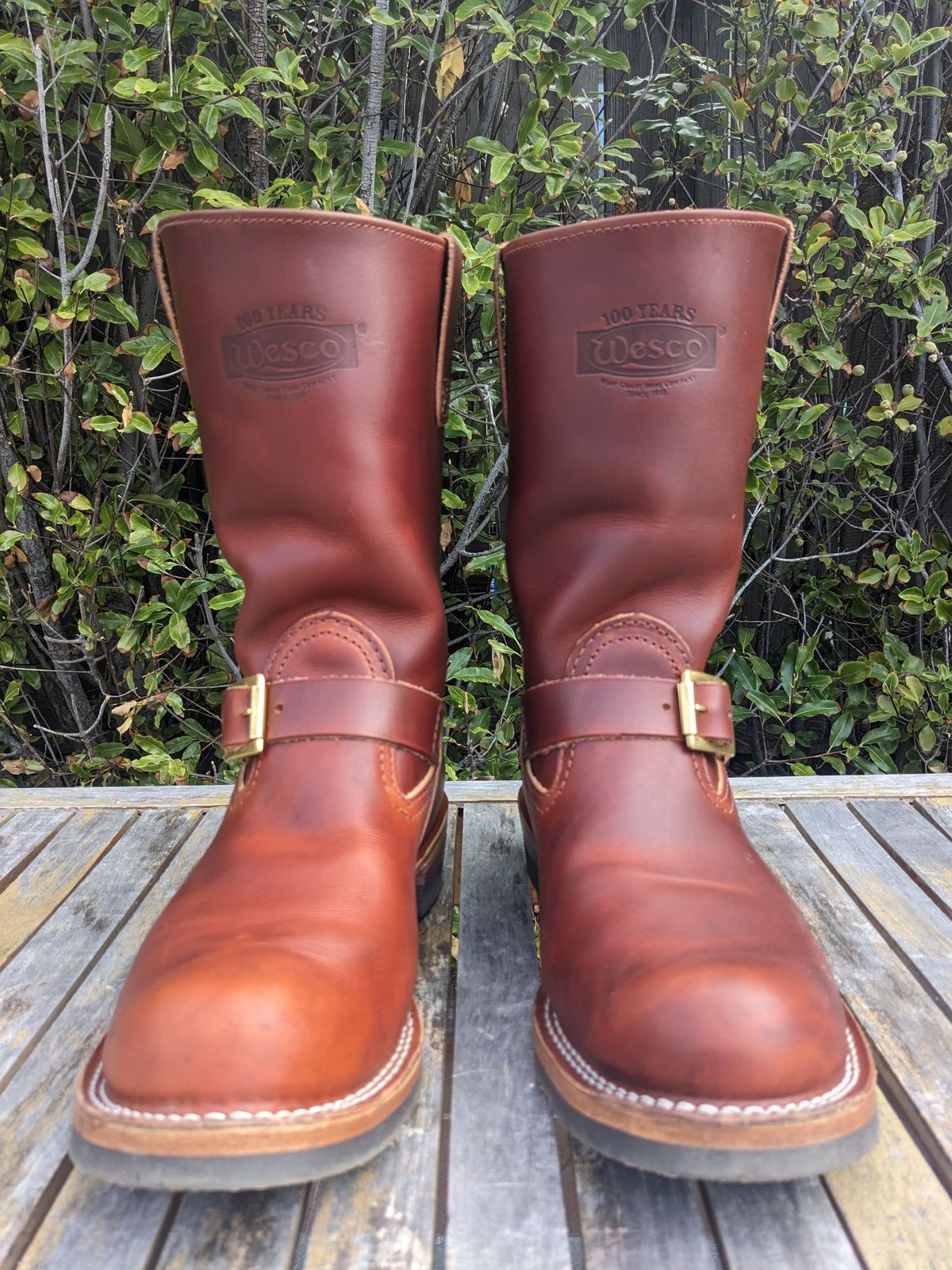 Photo by hung on August 29, 2024 of the Wesco Boss Engineer Boot in Wickett & Craig Tan Oiled Latigo.