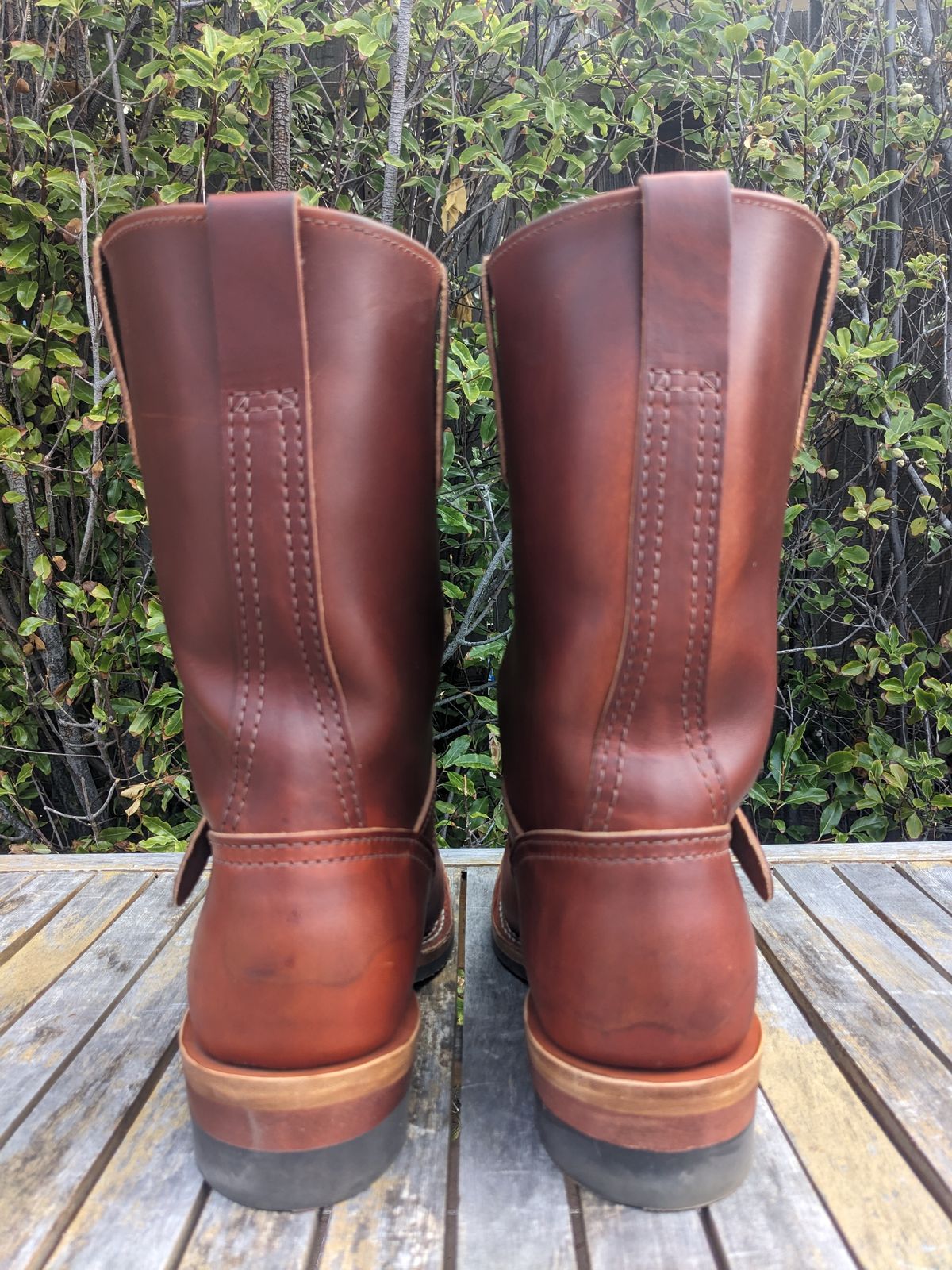 Photo by hung on August 29, 2024 of the Wesco Boss Engineer Boot in Wickett & Craig Tan Oiled Latigo.