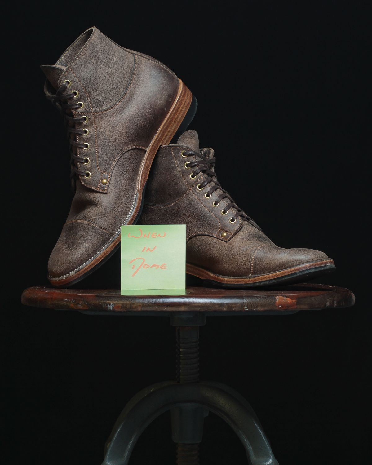 Photo by ahuebner on November 5, 2024 of the Iron Boots x Østmo Type 1 in Gallun Charcoal Teton Stag.