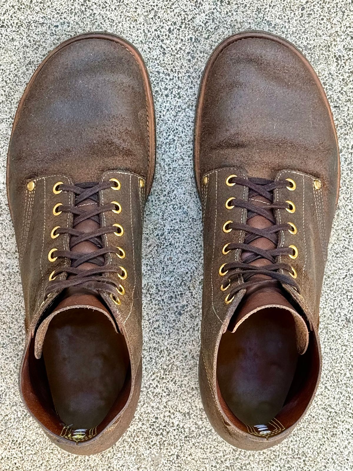 Photo by ahuebner on January 5, 2026 of the Iron Boots Boondockers in Seidel Crust Double Shot Reverse.