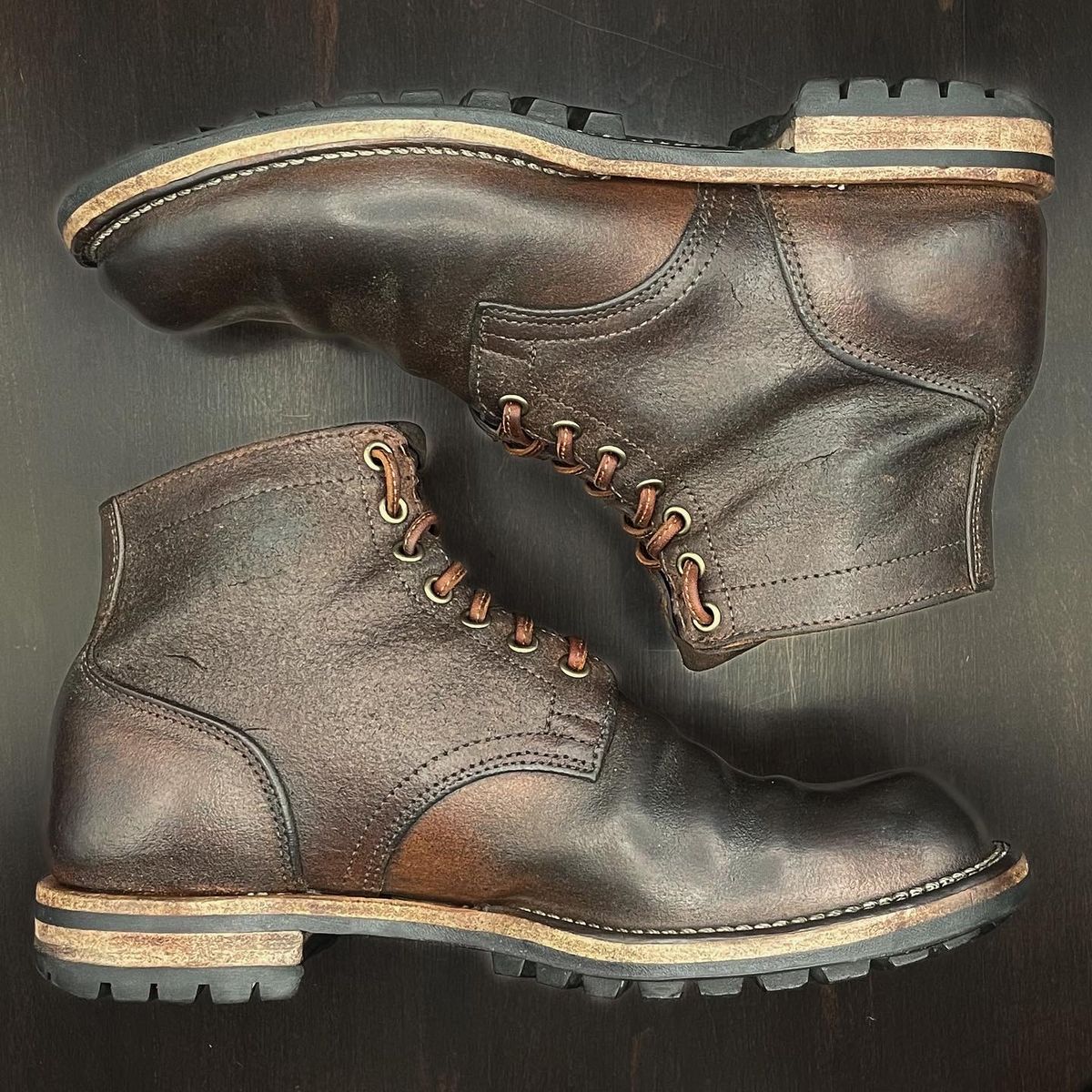 Photo by ahuebner on May 17, 2022 of the Viberg Service Boot in Horween Natural Waxed Flesh.