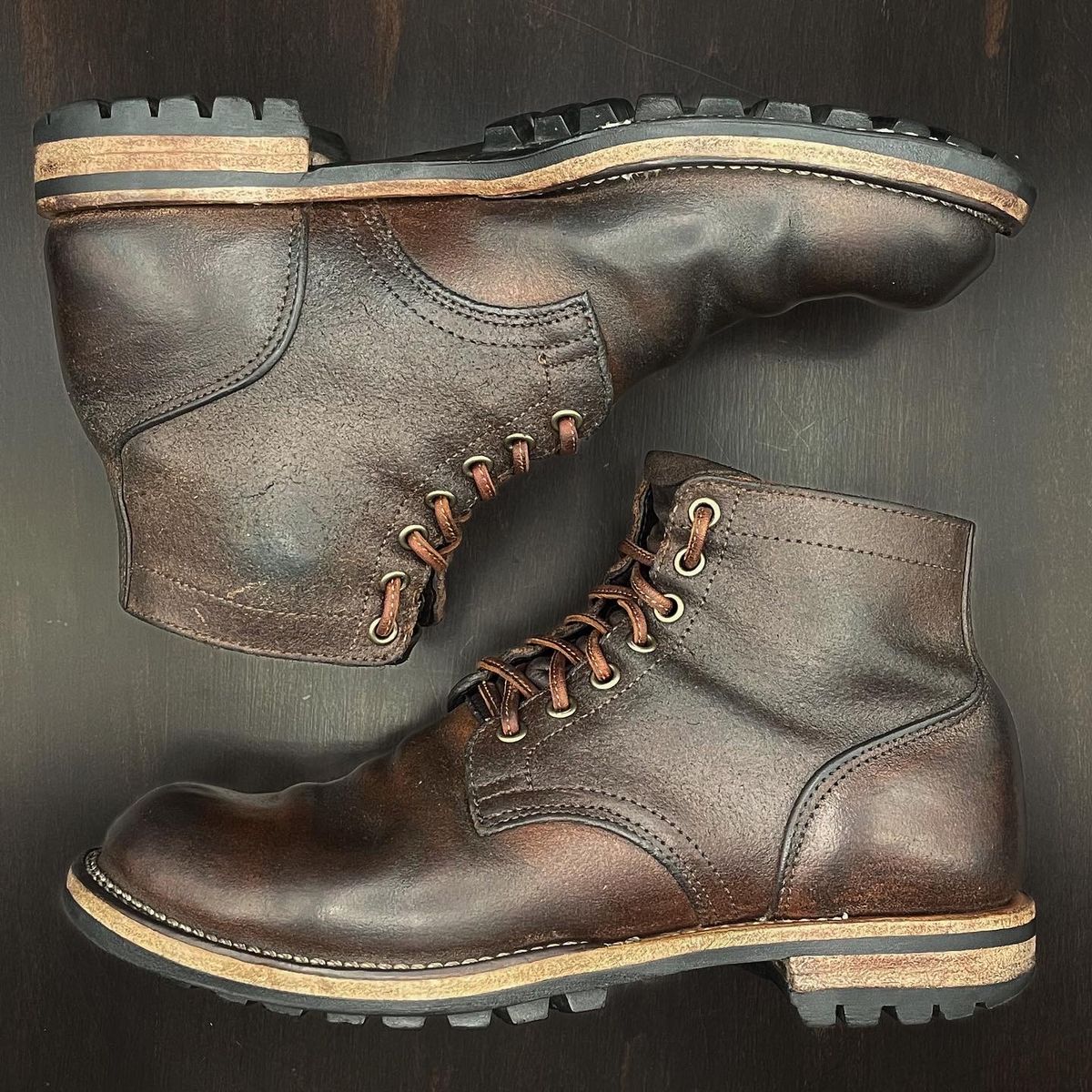 Photo by ahuebner on May 17, 2022 of the Viberg Service Boot in Horween Natural Waxed Flesh.