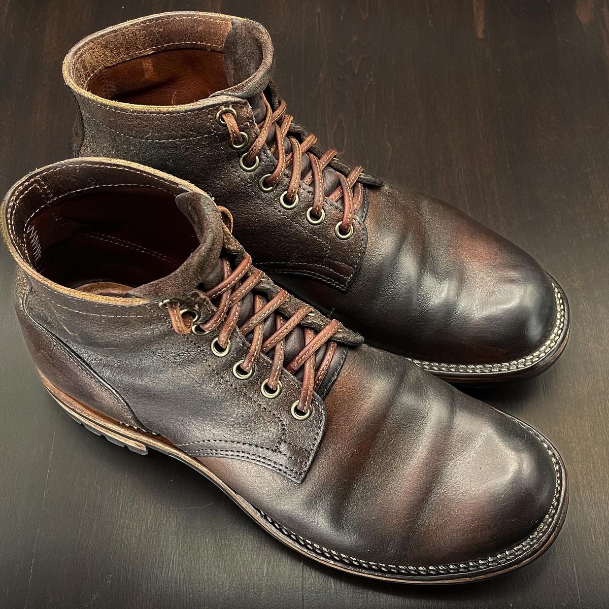 Photo by ahuebner on May 17, 2022 of the Viberg Service Boot in Horween Natural Waxed Flesh.