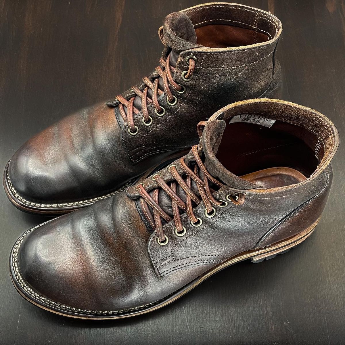 Photo by ahuebner on May 17, 2022 of the Viberg Service Boot in Horween Natural Waxed Flesh.