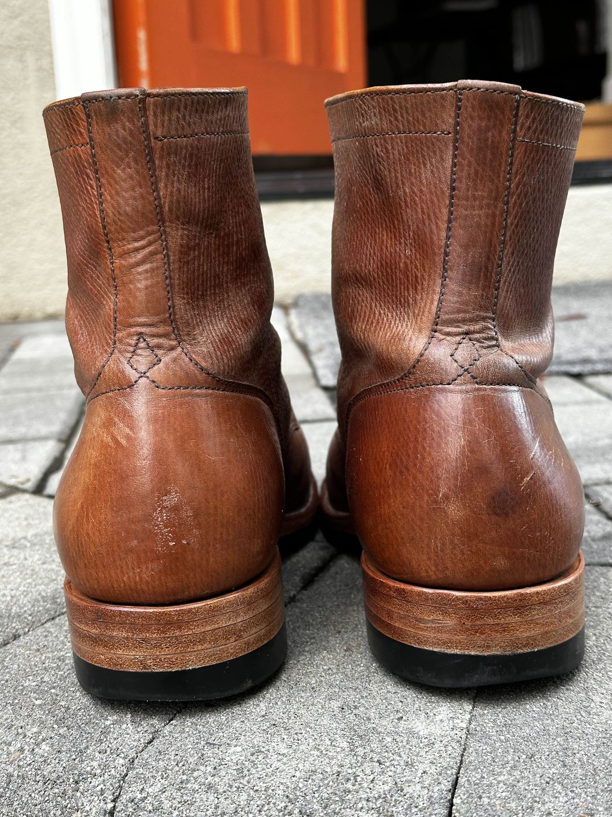 Photo by ahuebner on January 5, 2026 of the Skuce Shoes Villeray Boot in Shellcordovan Metta Catharina Natural Horsebutt.