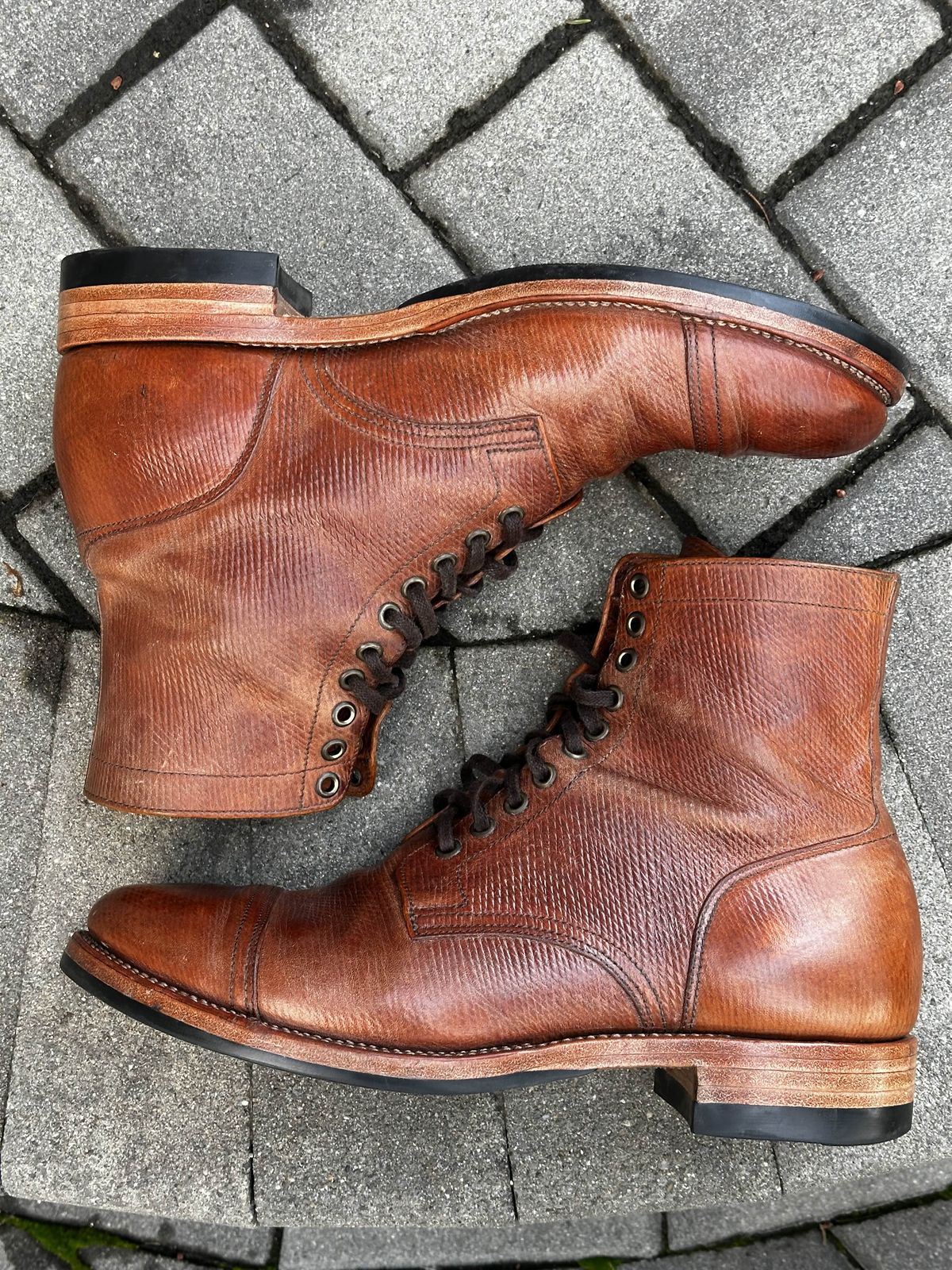 Photo by ahuebner on January 5, 2026 of the Skuce Shoes Villeray Boot in Shellcordovan Metta Catharina Natural Horsebutt.