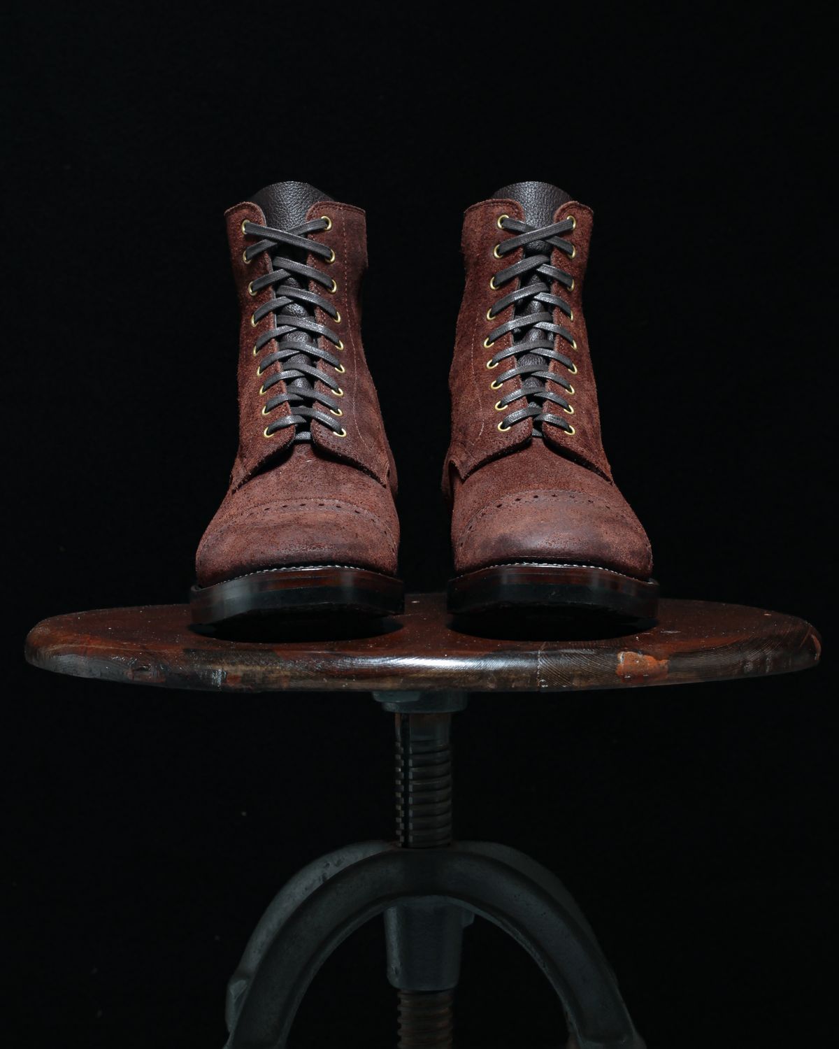 Photo by ahuebner on October 5, 2024 of the WM1978 Garrison Boot in C.F. Stead Amber Brown Waxed Rappelo Calf Roughout.