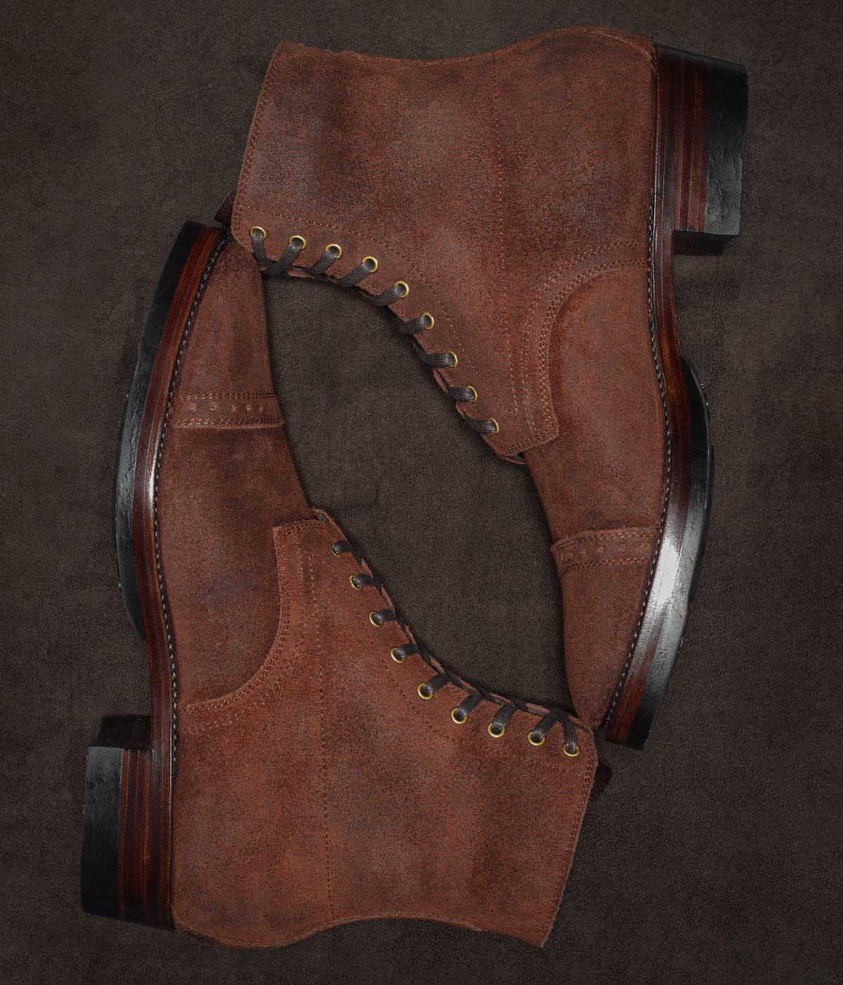 Photo by ahuebner on October 5, 2024 of the WM1978 Garrison Boot in C.F. Stead Amber Brown Waxed Rappelo Calf Roughout.