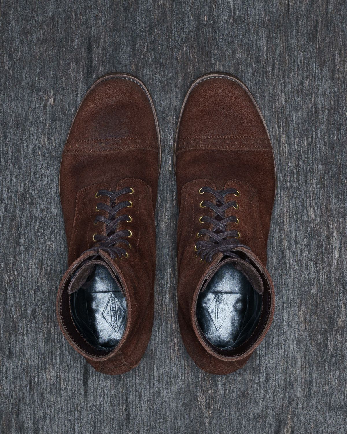 Photo by ahuebner on December 4, 2024 of the WM1978 Garrison Boot in C.F. Stead Amber Brown Waxed Rappelo Calf Roughout.
