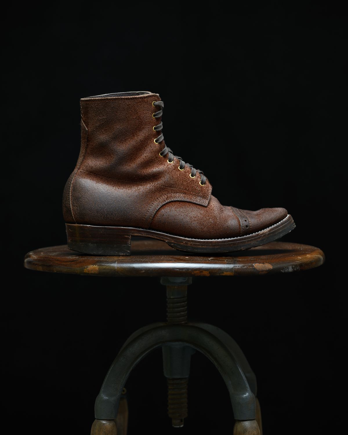 Photo by ahuebner on February 4, 2025 of the WM1978 Garrison Boot in C.F. Stead Amber Brown Waxed Rappelo Calf Roughout.