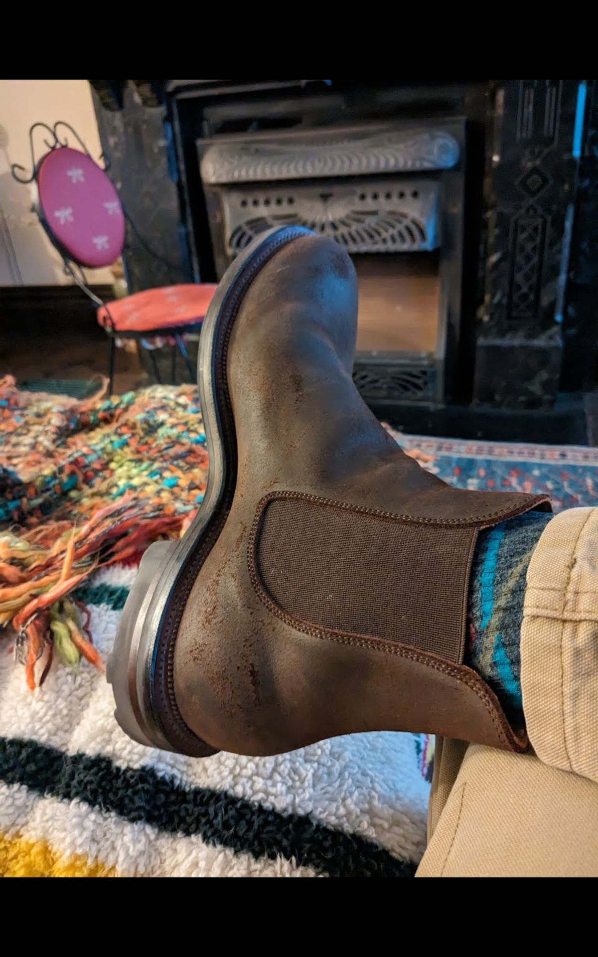 Photo by a_null89 on January 28, 2024 of the Viberg Chelsea in C.F. Stead Snuff Waxy Commander Suede.