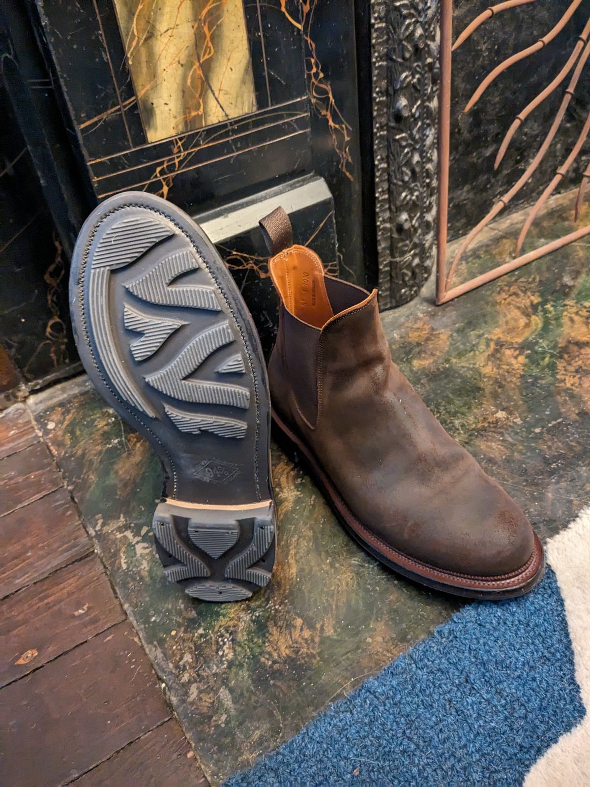 Photo by a_null89 on January 30, 2024 of the Viberg Chelsea in C.F. Stead Snuff Waxy Commander Suede.