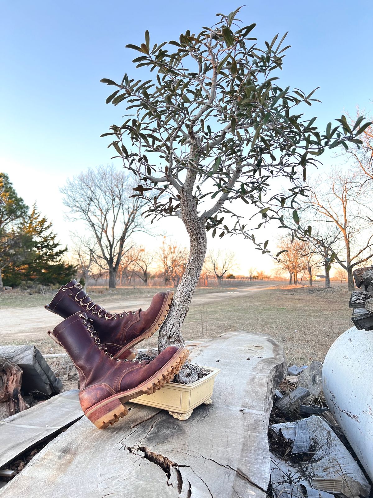 Photo by Bigcountrybonsai on February 6, 2024 of the Nicks MTO in Horween Tan Waxed Flesh.