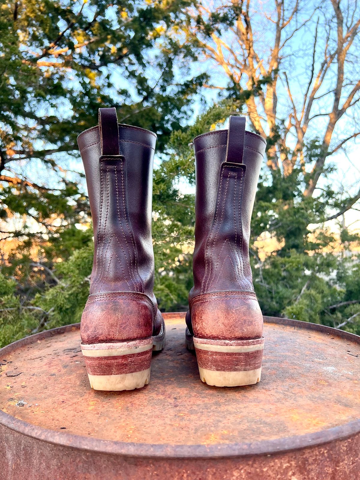 Photo by Bigcountrybonsai on February 6, 2024 of the Nicks MTO in Horween Tan Waxed Flesh.