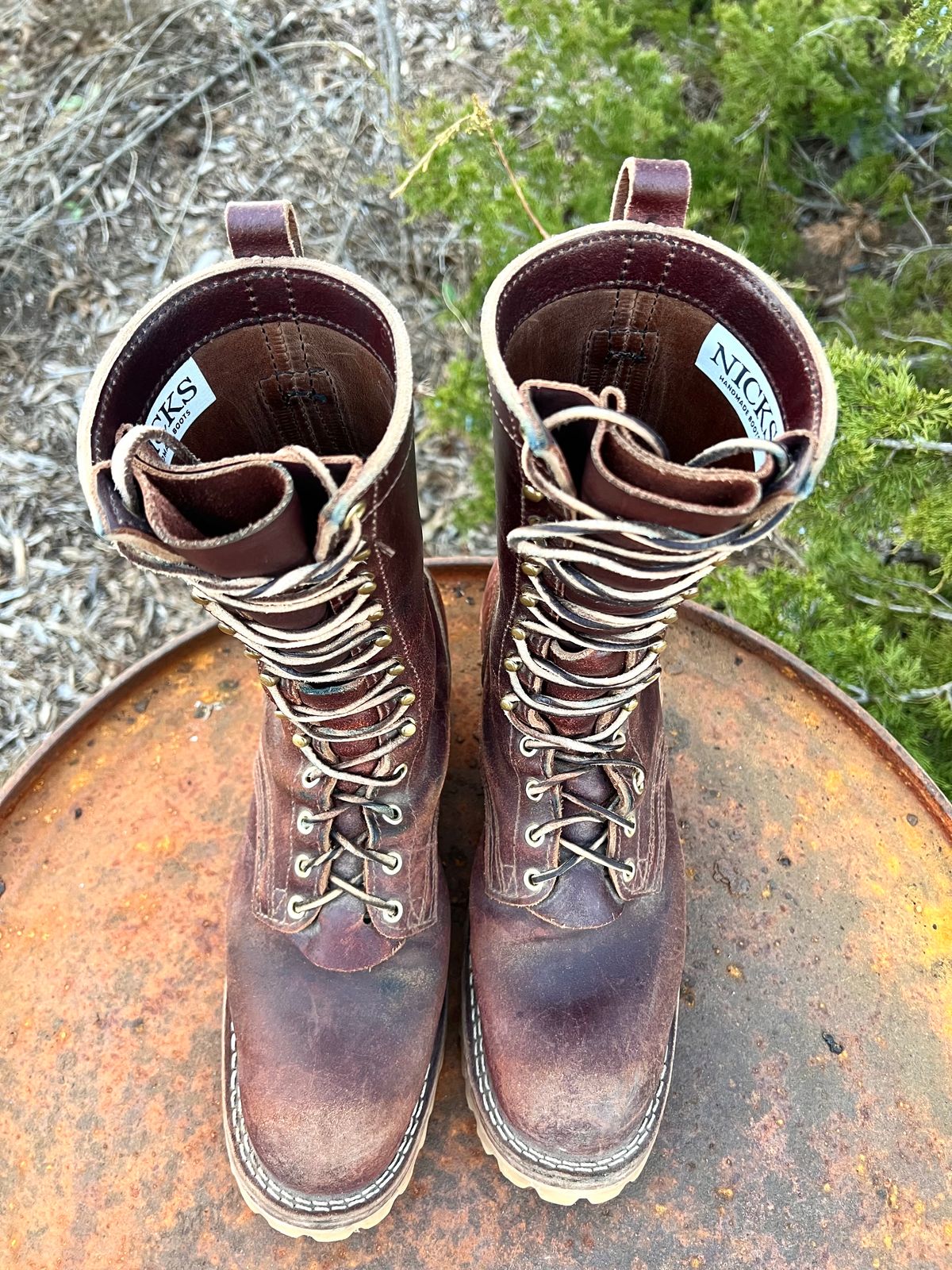 Photo by Bigcountrybonsai on February 6, 2024 of the Nicks MTO in Horween Tan Waxed Flesh.
