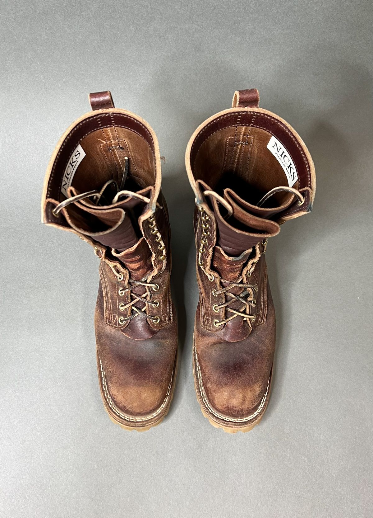 Photo by Bigcountrybonsai on March 6, 2024 of the Nicks MTO in Horween Tan Waxed Flesh.