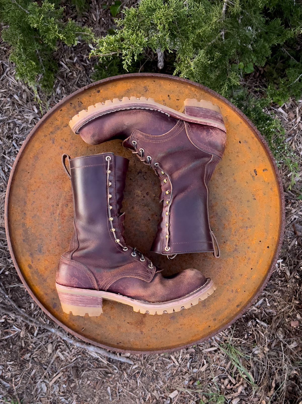 Photo by Bigcountrybonsai on April 5, 2024 of the Nicks MTO in Horween Tan Waxed Flesh.