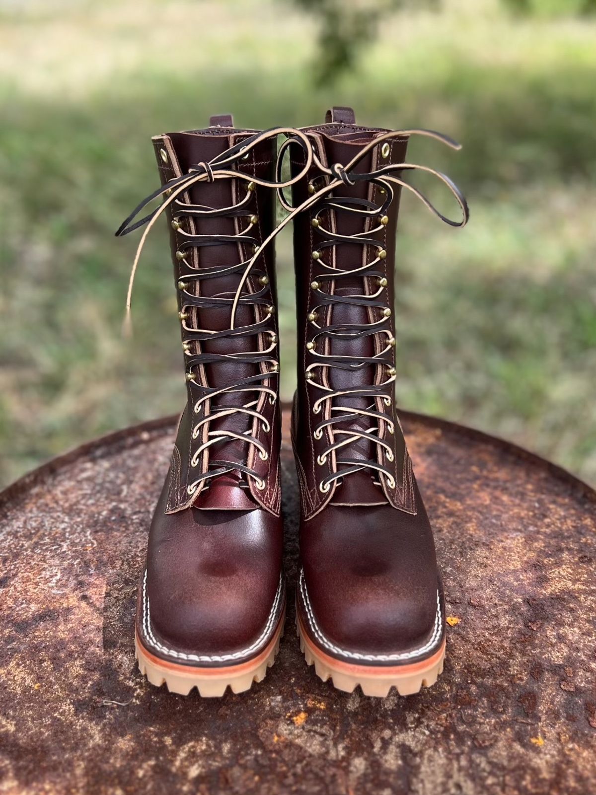 Photo by Bigcountrybonsai on October 1, 2023 of the Nicks MTO in Horween Tan Waxed Flesh.