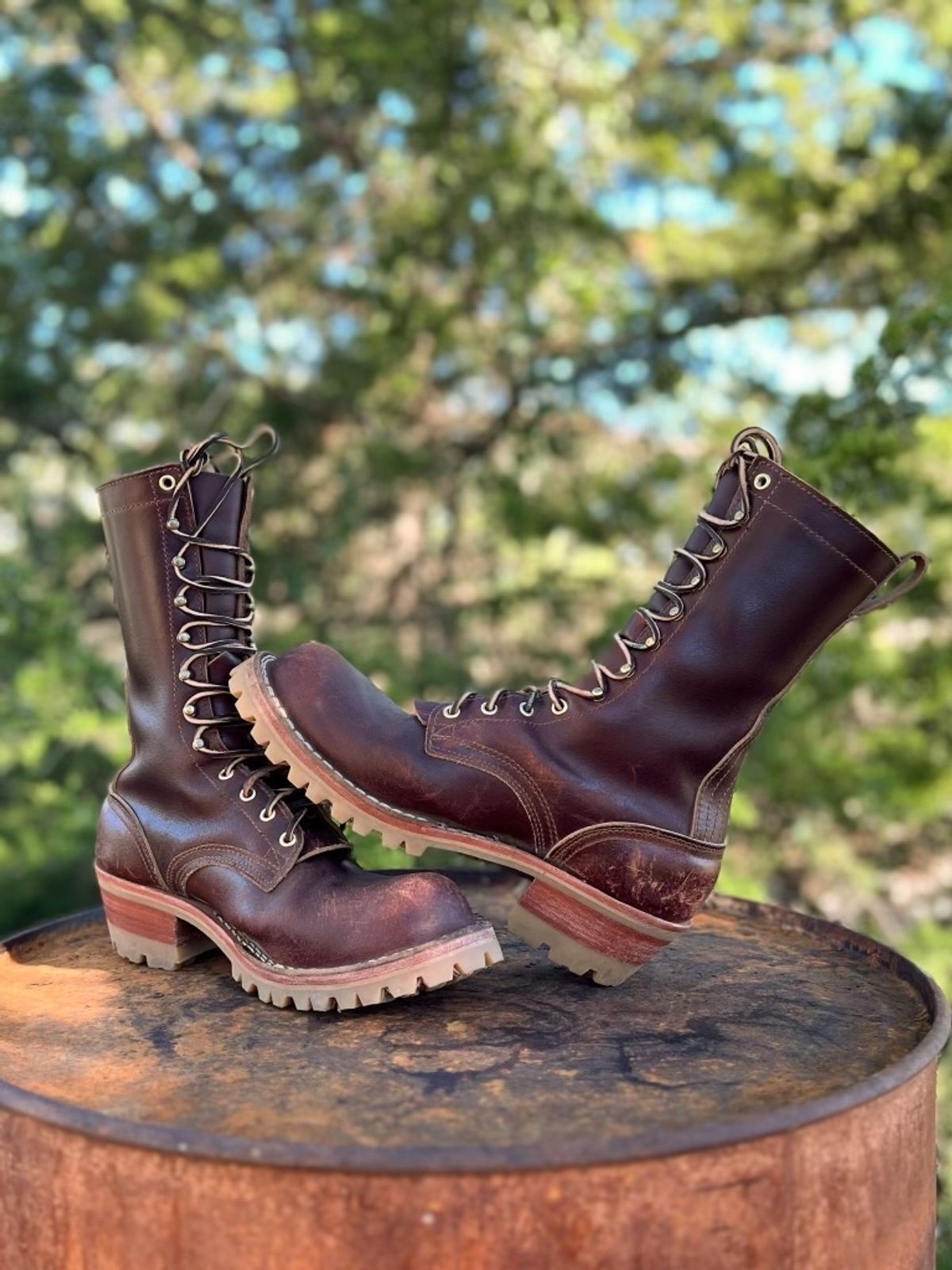 Photo by Bigcountrybonsai on November 5, 2023 of the Nicks MTO in Horween Tan Waxed Flesh.