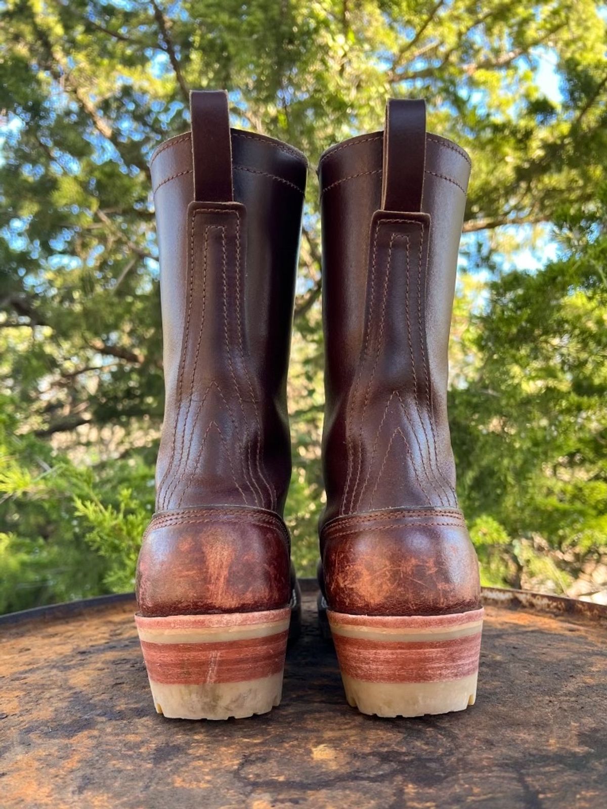 Photo by Bigcountrybonsai on November 5, 2023 of the Nicks MTO in Horween Tan Waxed Flesh.